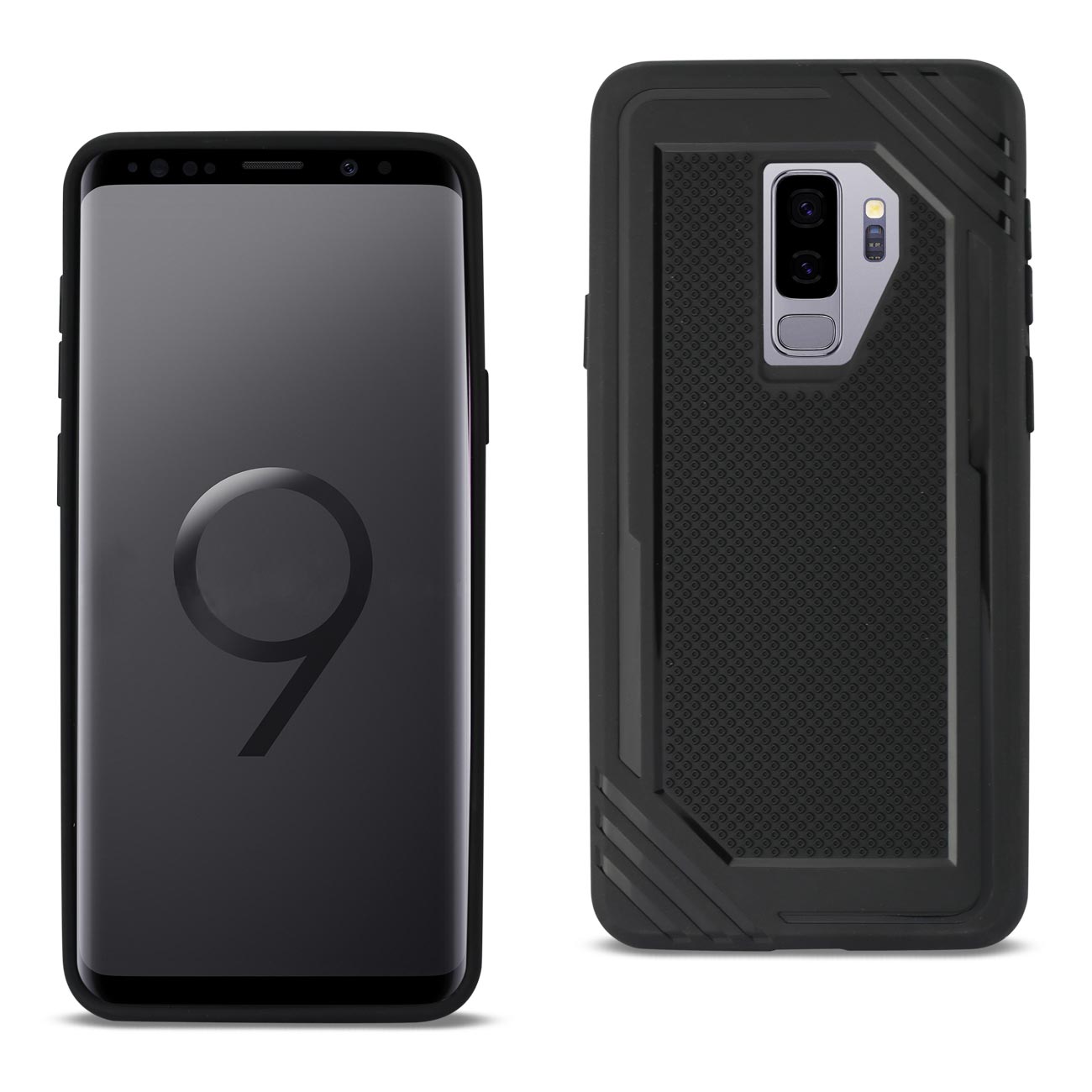 Case Bumper Rubber Soft TPU Slim-Fit Anti-Slip Grip Samsung Galaxy S9 Plus Black Color