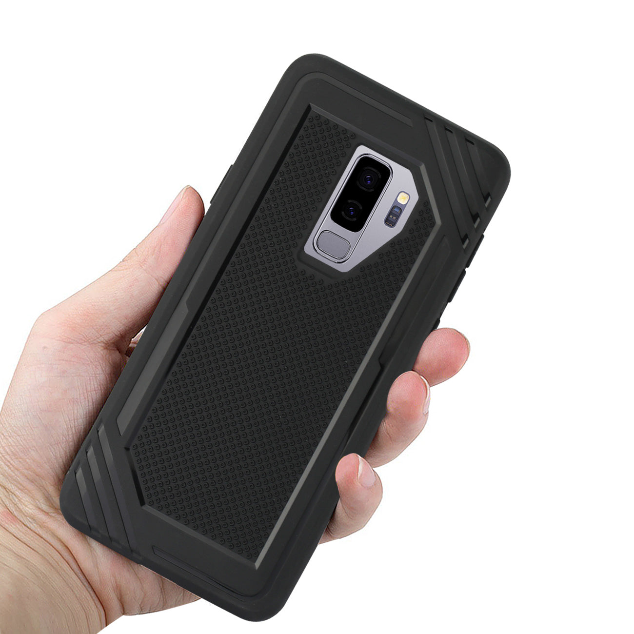 Case Bumper Rubber Soft TPU Slim-Fit Anti-Slip Grip Samsung Galaxy S9 Plus Black Color