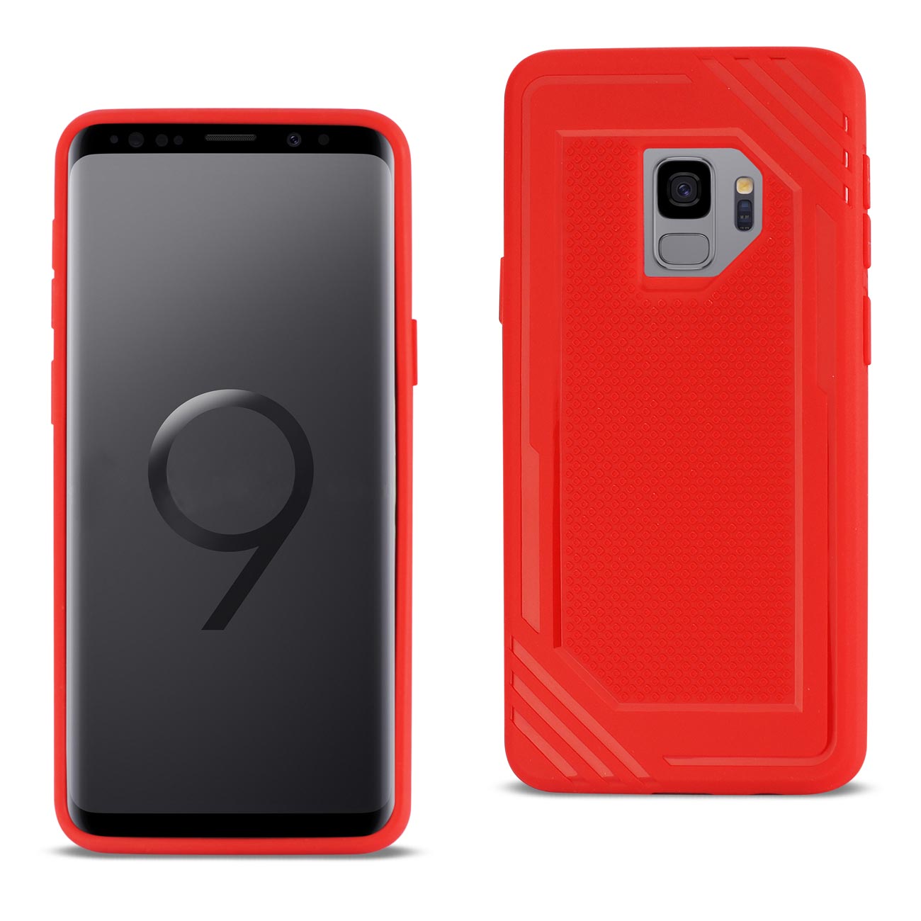 Cover Protective Bumper TPU Rubber Slim-Fit Soft Anti-Slip Grip Samsung Galaxy S9 Red Color