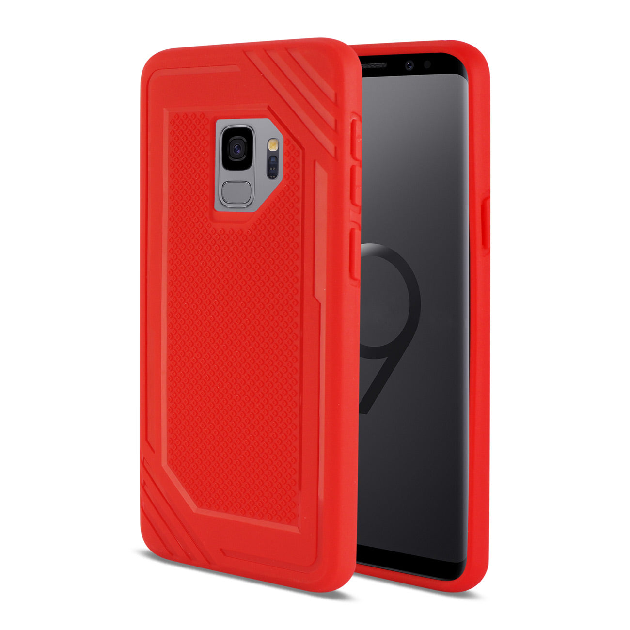 Cover Protective Bumper TPU Rubber Slim-Fit Soft Anti-Slip Grip Samsung Galaxy S9 Red Color
