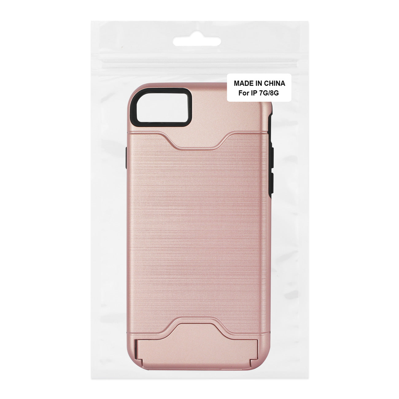 Case Hybrid Protective Kickstand Dual Layer Card Holder iPhone 7/ 8/ SE2 Rose Gold Color