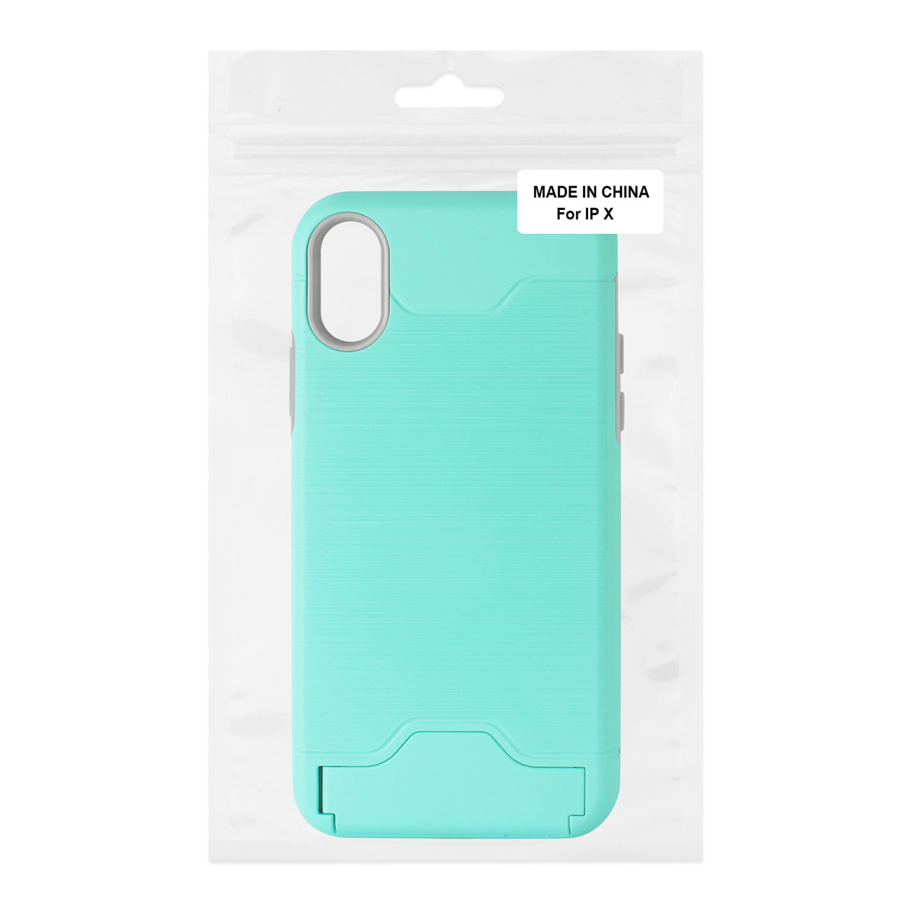 Case Hybrid Protective Kickstand Dual Layer Card Holder iPhone X Mint Green Color