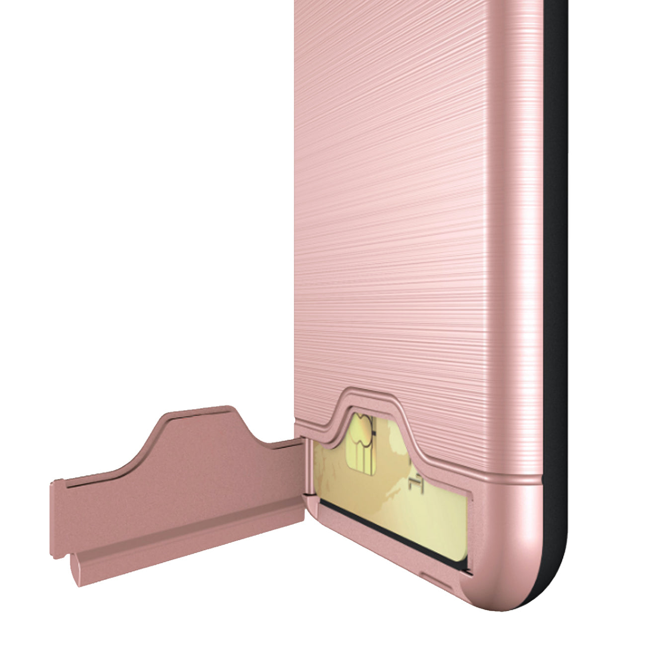 Case Hybrid Protective Kickstand Dual Layer Card Holder Samsung Galaxy S9 Rose Gold Color