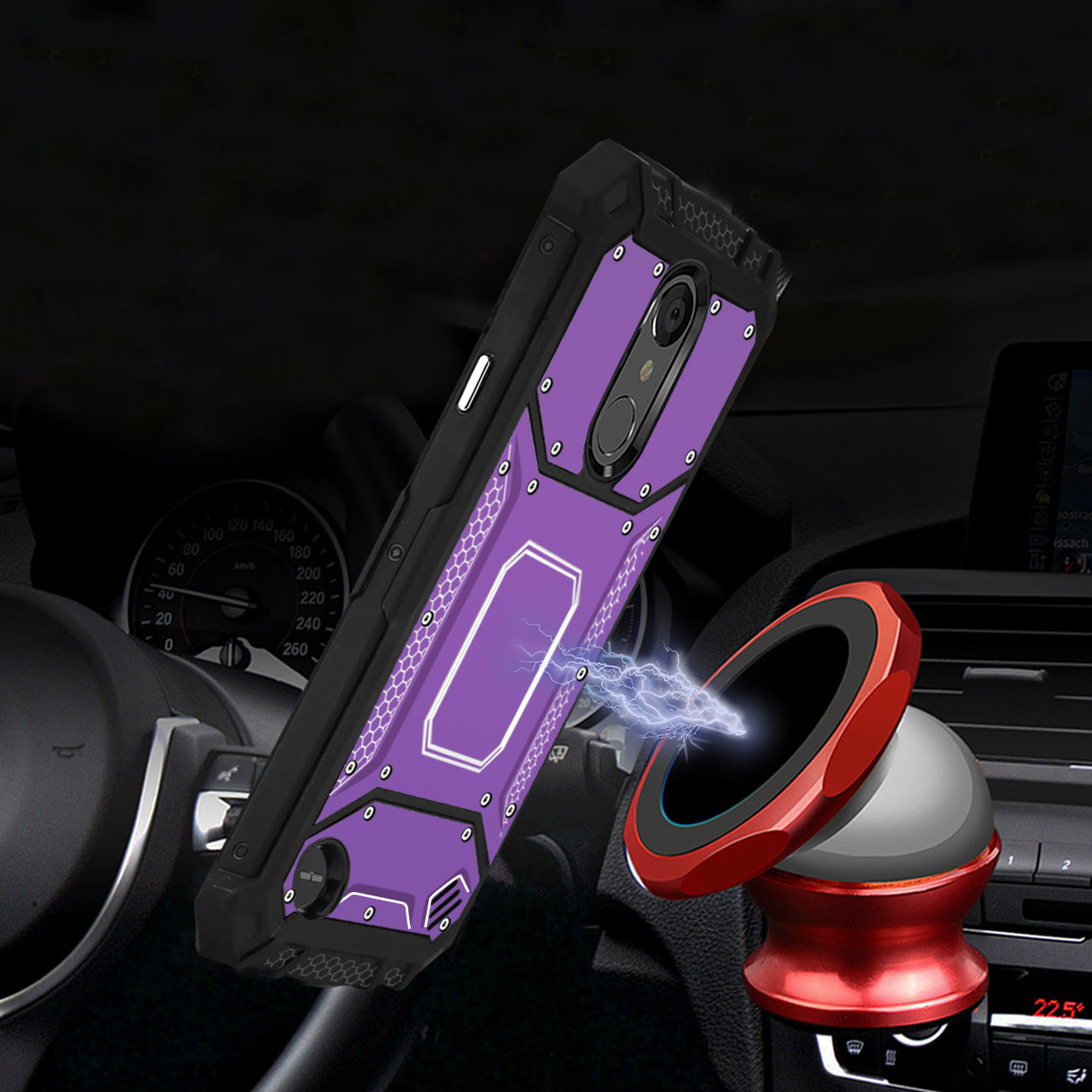 LG ARISTO 3 Metallic Front Cover Case In Purple