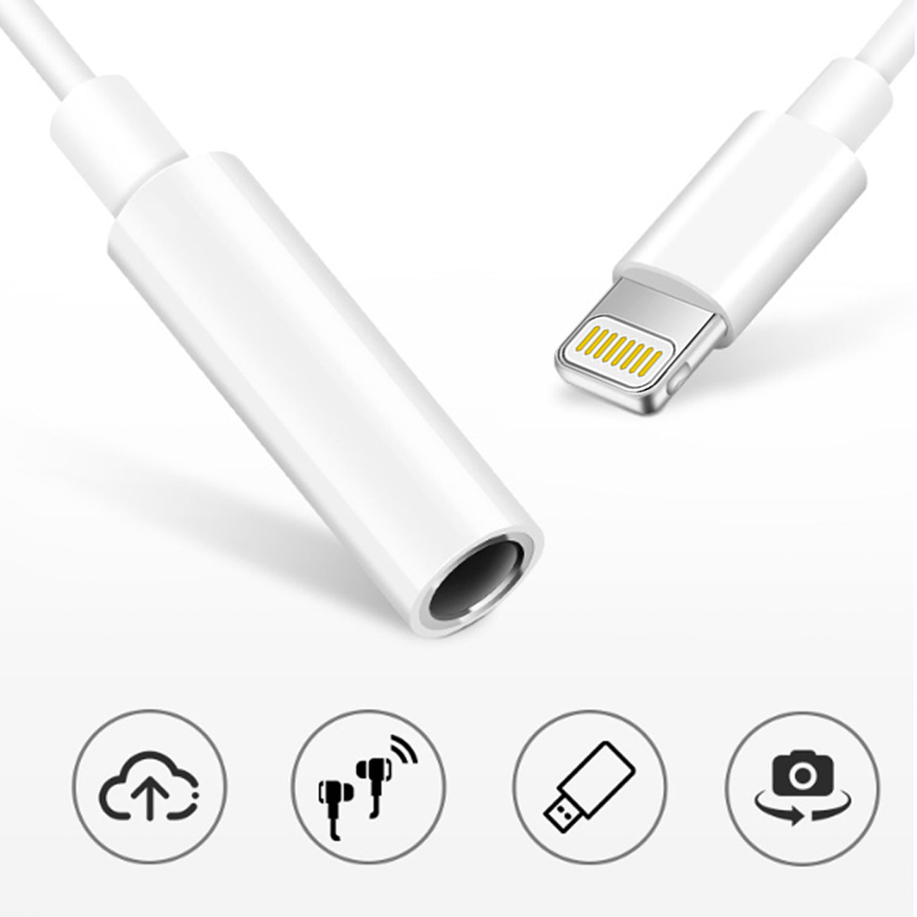 Cable Headphone Jack Adapter 8 Pin for iOS Dongle Aux Audio 3.5mm Jack