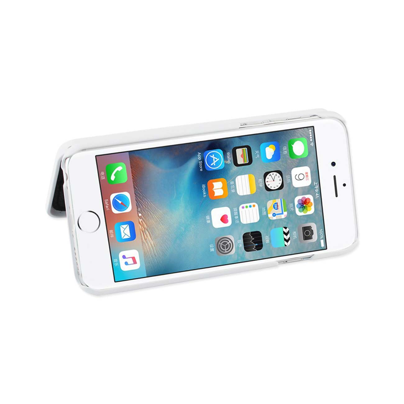 Wallet Case Hidden Mirror Kickstand Function iPhone 6/ 6S White Color