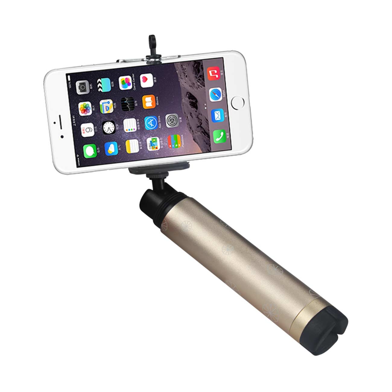 Selfie Monopod Stick Universal Tripod Mini Phone Holder In Gold