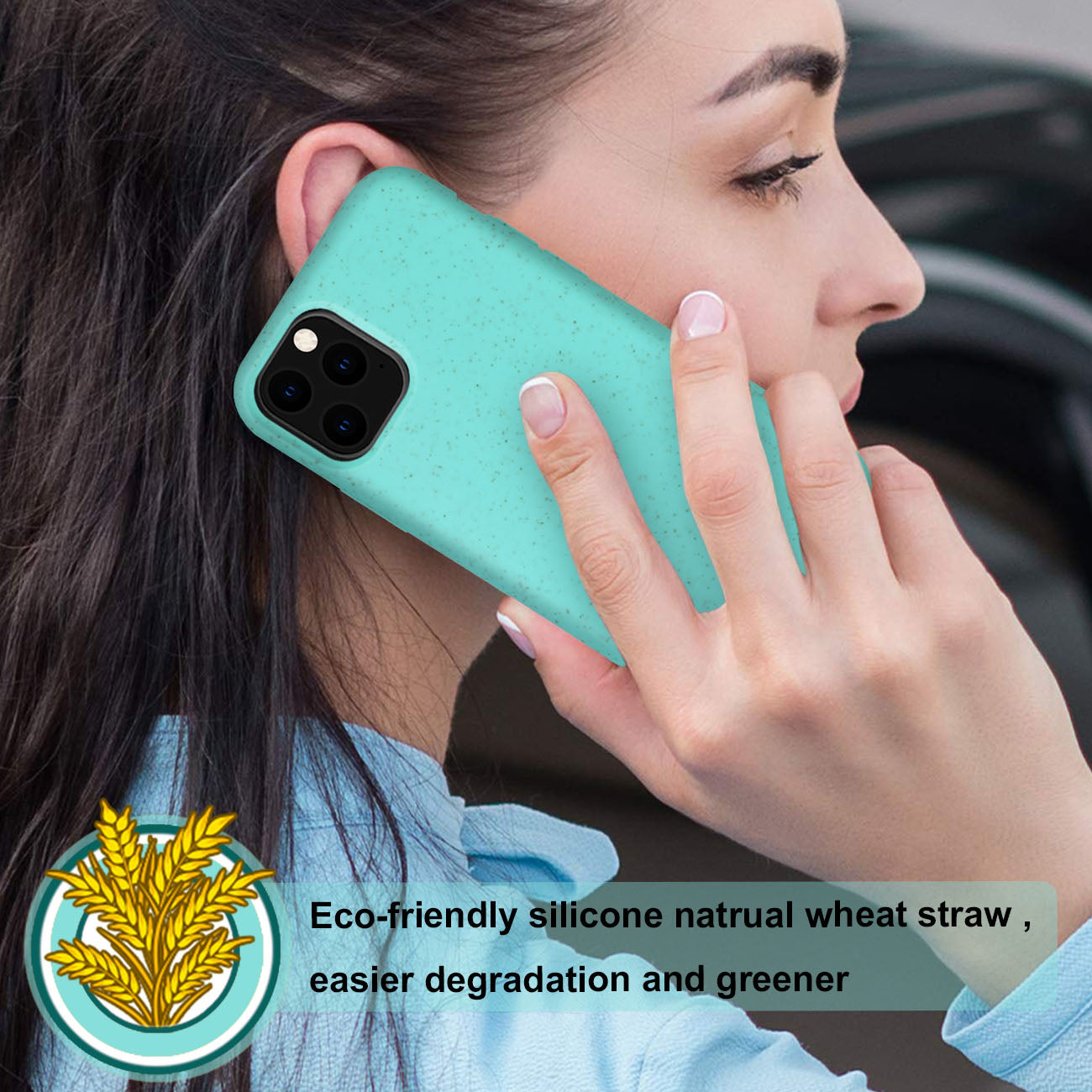 APPLE IPHONE 11 PRO MAX Wheat Bran Material Silicone Phone Case In Blue