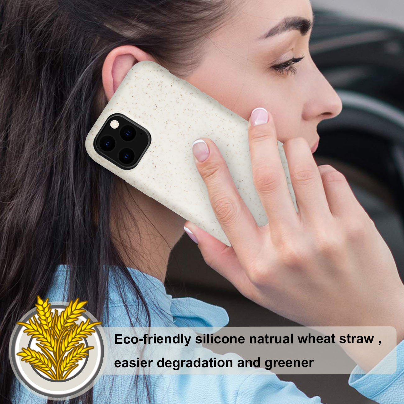 APPLE IPHONE 11 PRO MAX Wheat Bran Material Silicone Phone Case In White