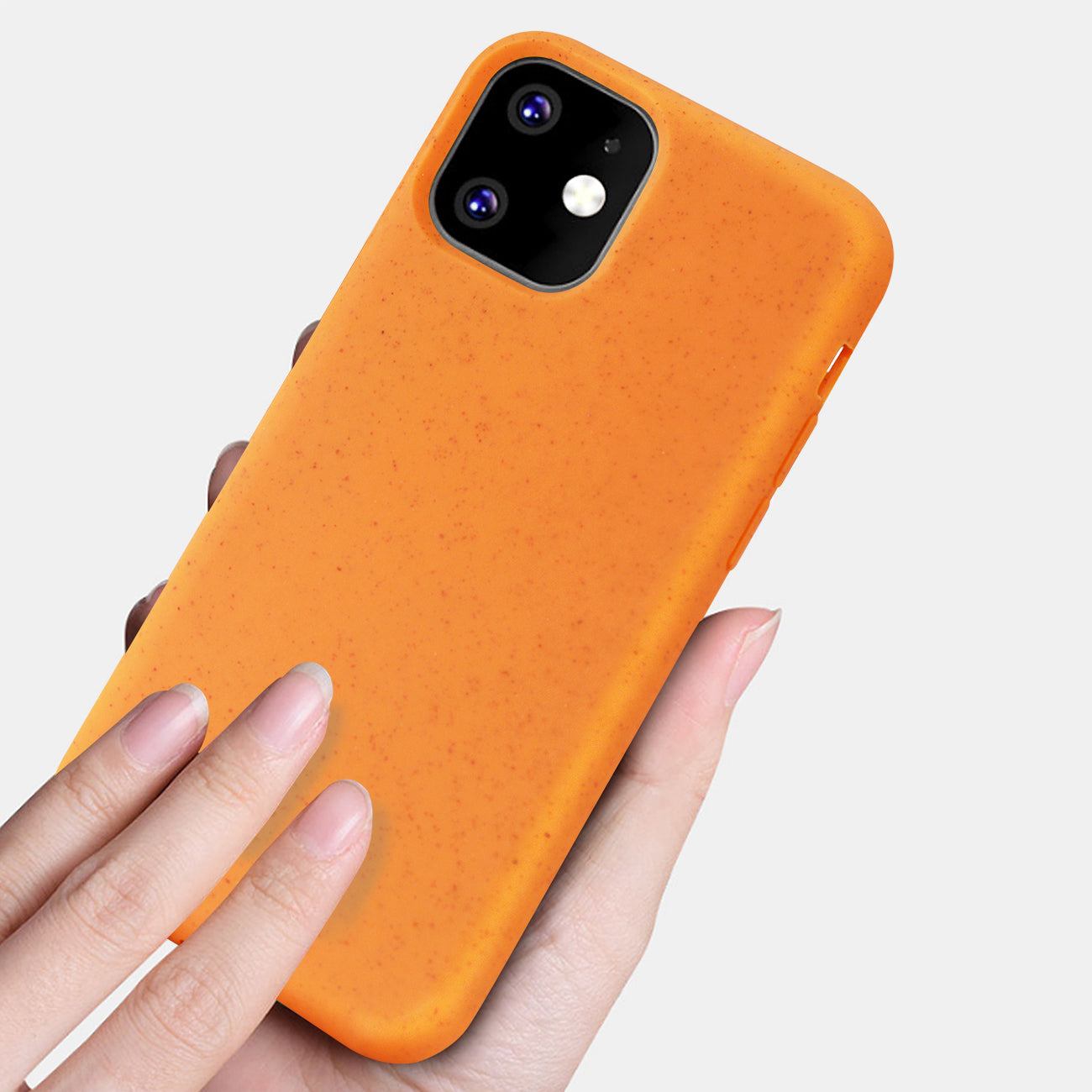 Phone Case Silicone Wheat Bran Material Apple iPhone 11 Orange Color