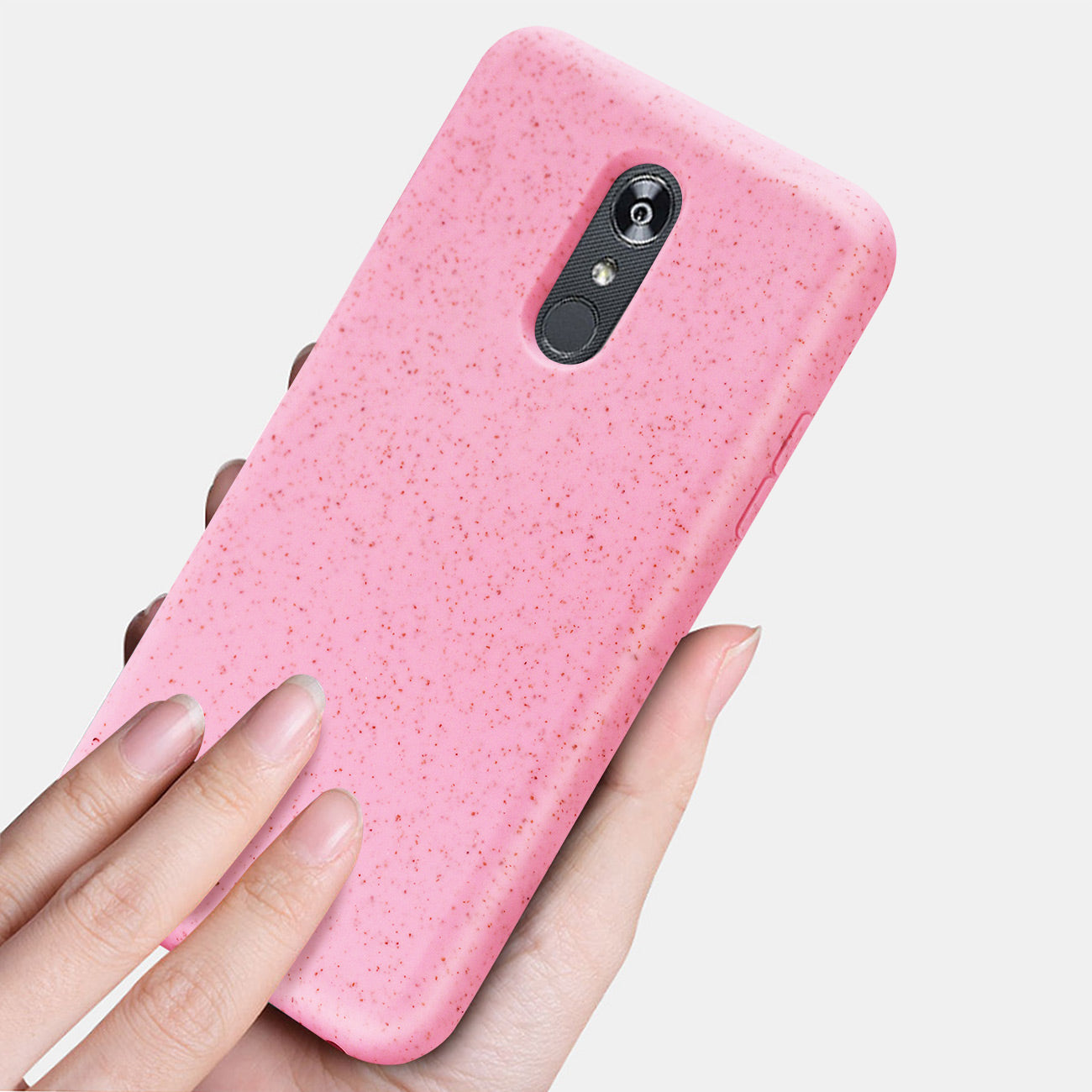 Phone Case Silicone Wheat Bran Material LG Stylo 5 Pink Color