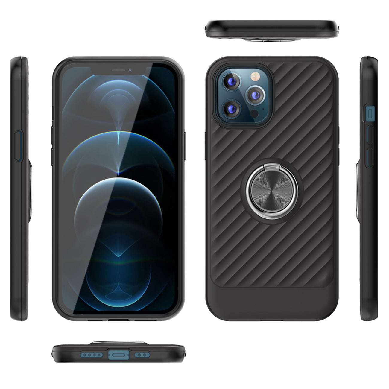 Phone Case with Ring Holder APPLE IPHONE 12/IPHONE 12 PRO In Black