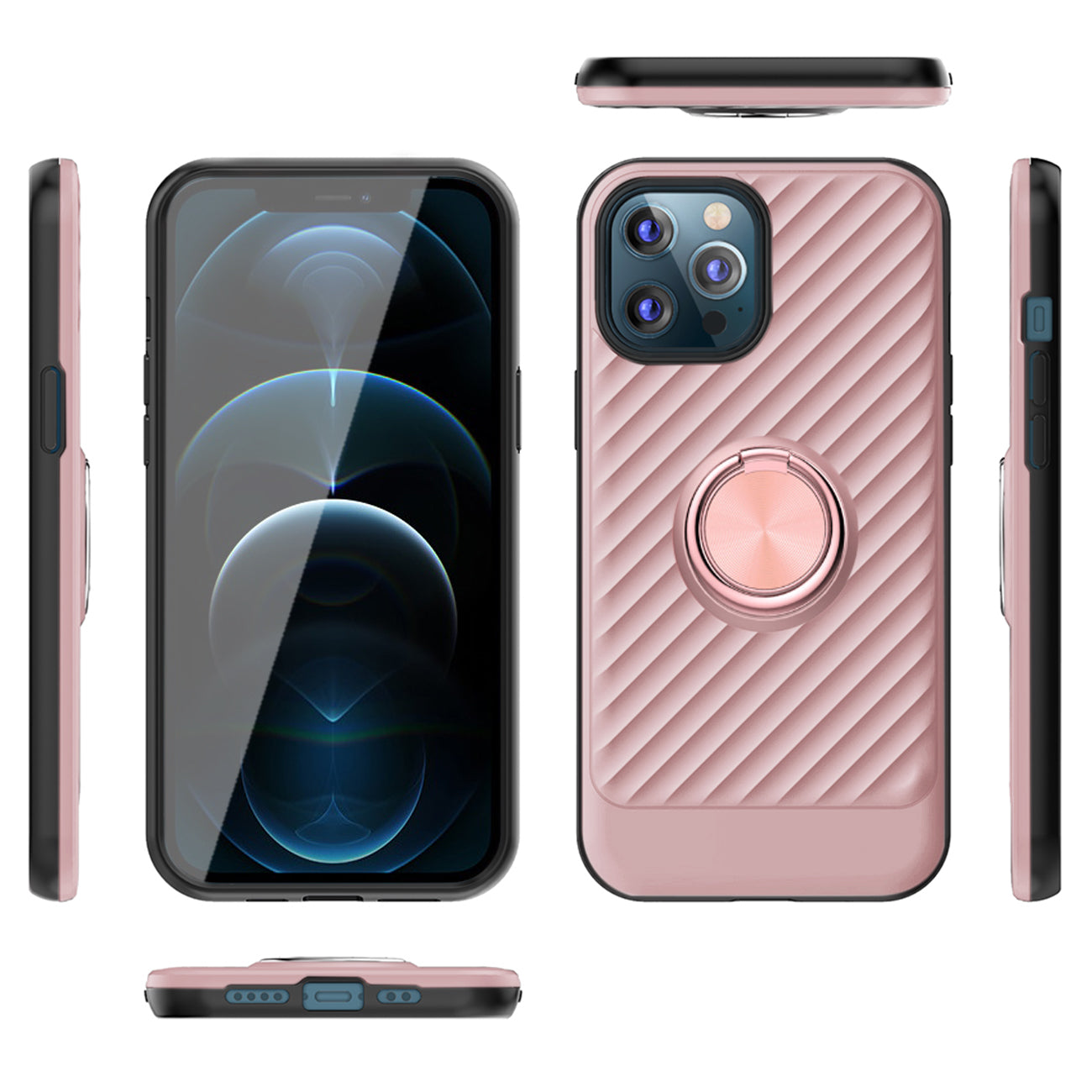 Phone Case with Ring Holder APPLE IPHONE 12/IPHONE 12 PRO In Rose Gold