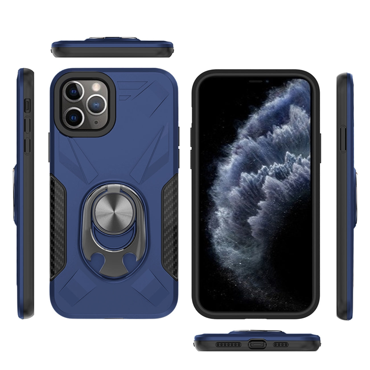 Case With Ring Holder Apple iPhone 11 Pro Max Blue Color