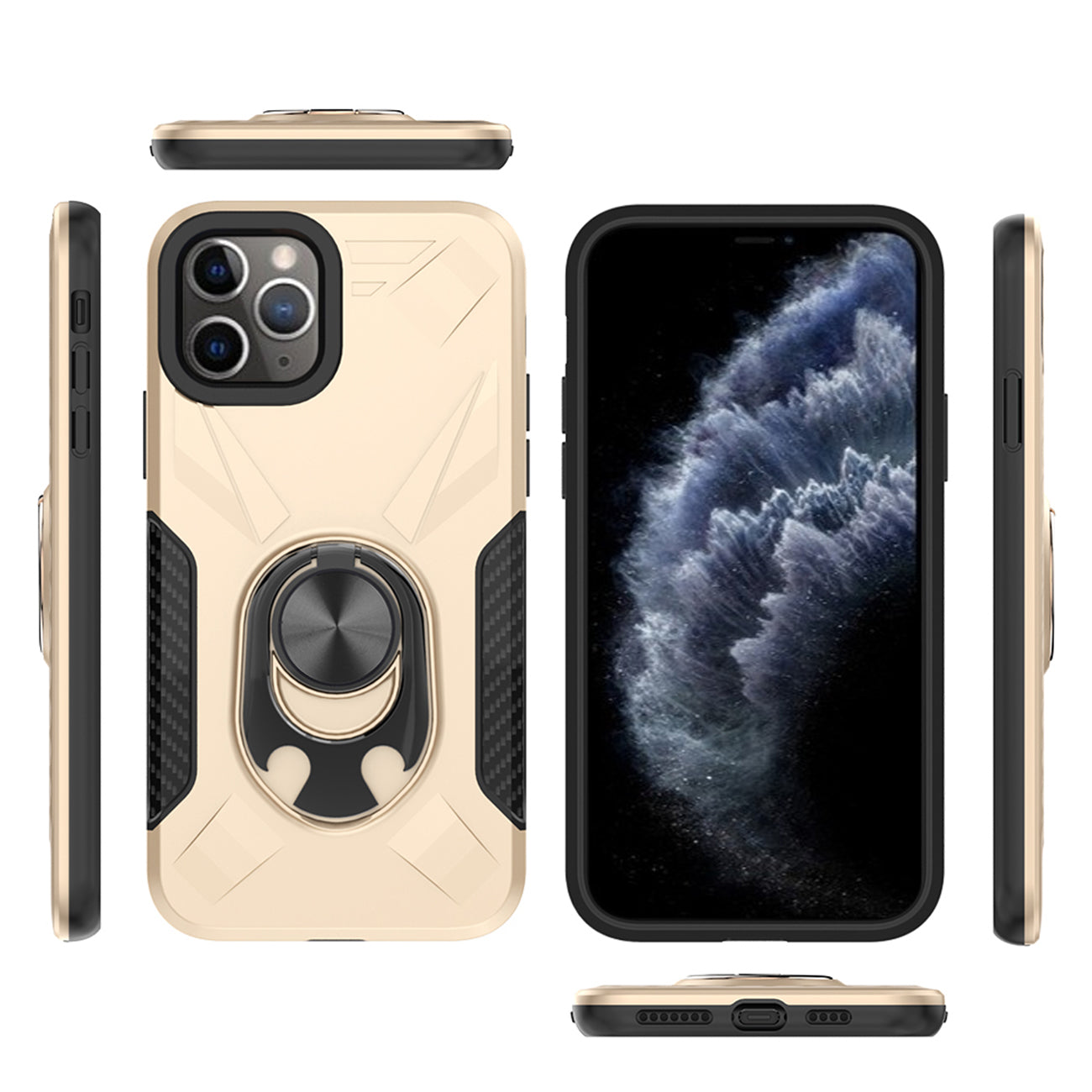 APPLE IPHONE 11 PRO MAX Case with Ring Holder In Gold