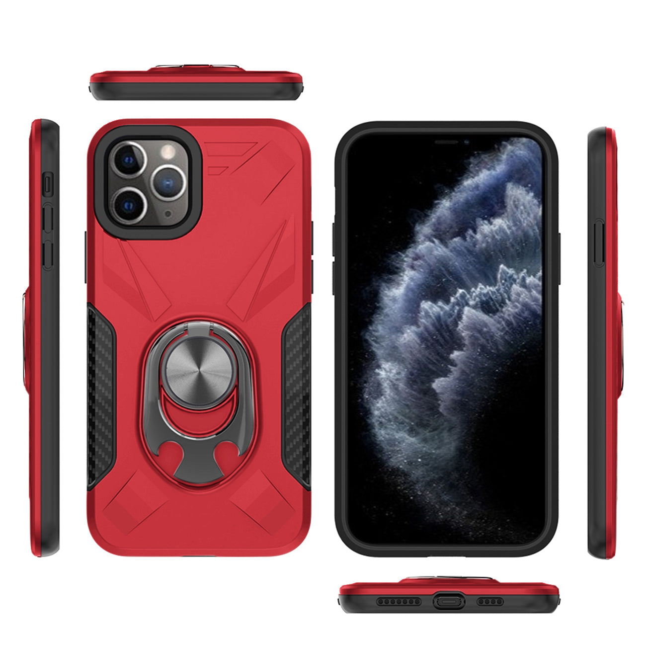 Case With Ring Holder Apple iPhone 11 Pro Max Red Color