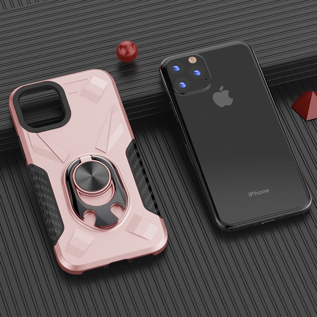 APPLE IPHONE 11 PRO MAX Case with Ring Holder In Rose Gold