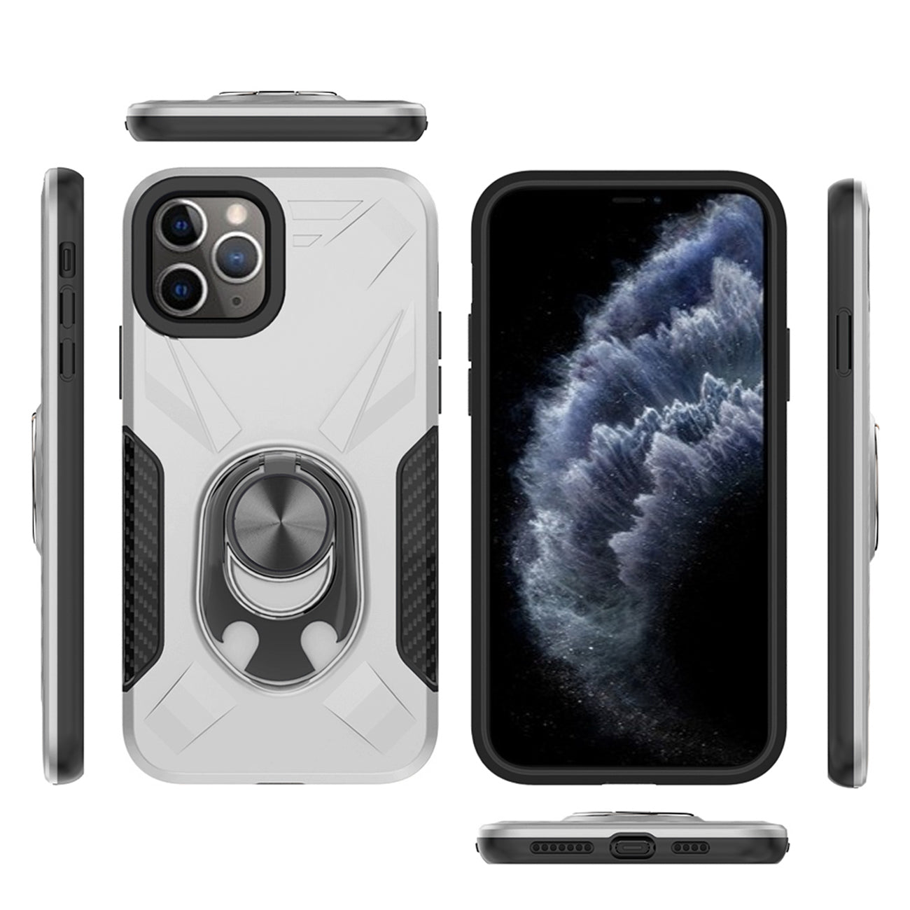 APPLE IPHONE 11 PRO MAX Case with Ring Holder In Silver