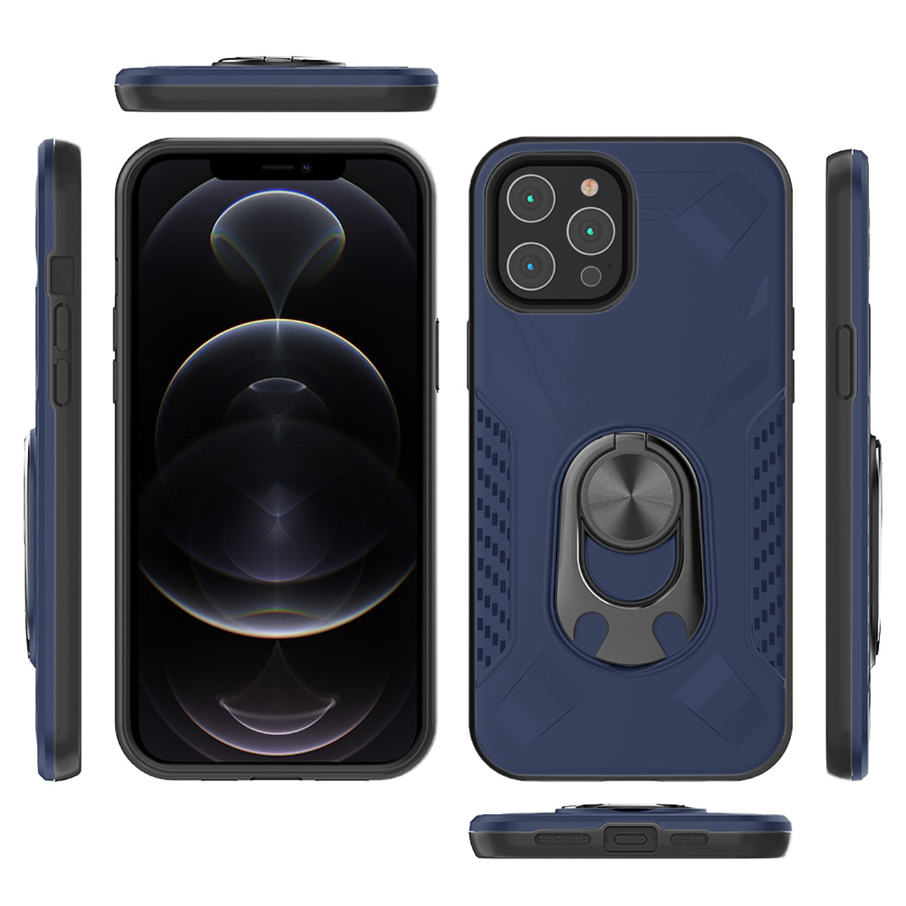 Case With Ring Holder Apple iPhone 12/ iPhone 12 Pro Blue Color