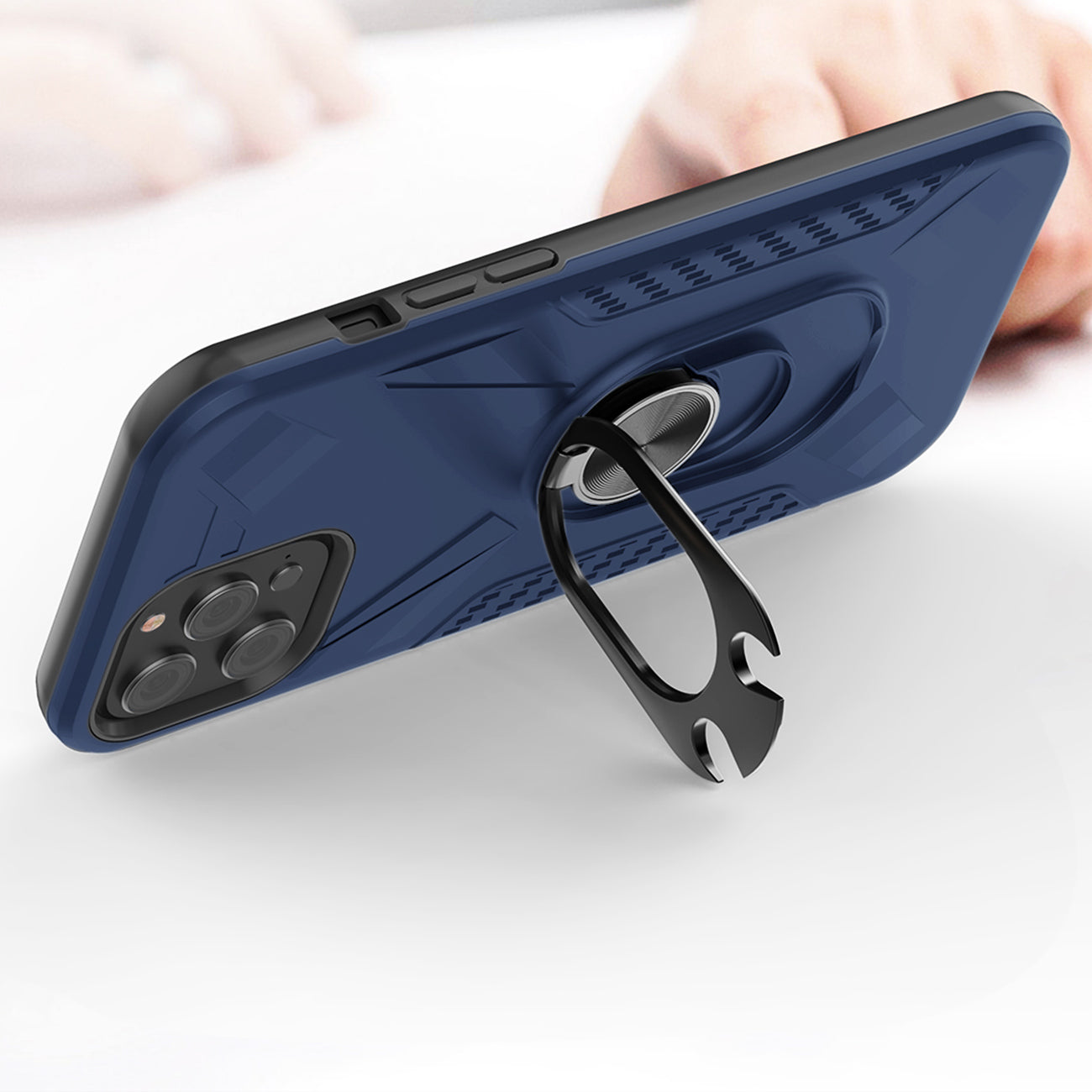 Case With Ring Holder Apple iPhone 12/ iPhone 12 Pro Blue Color
