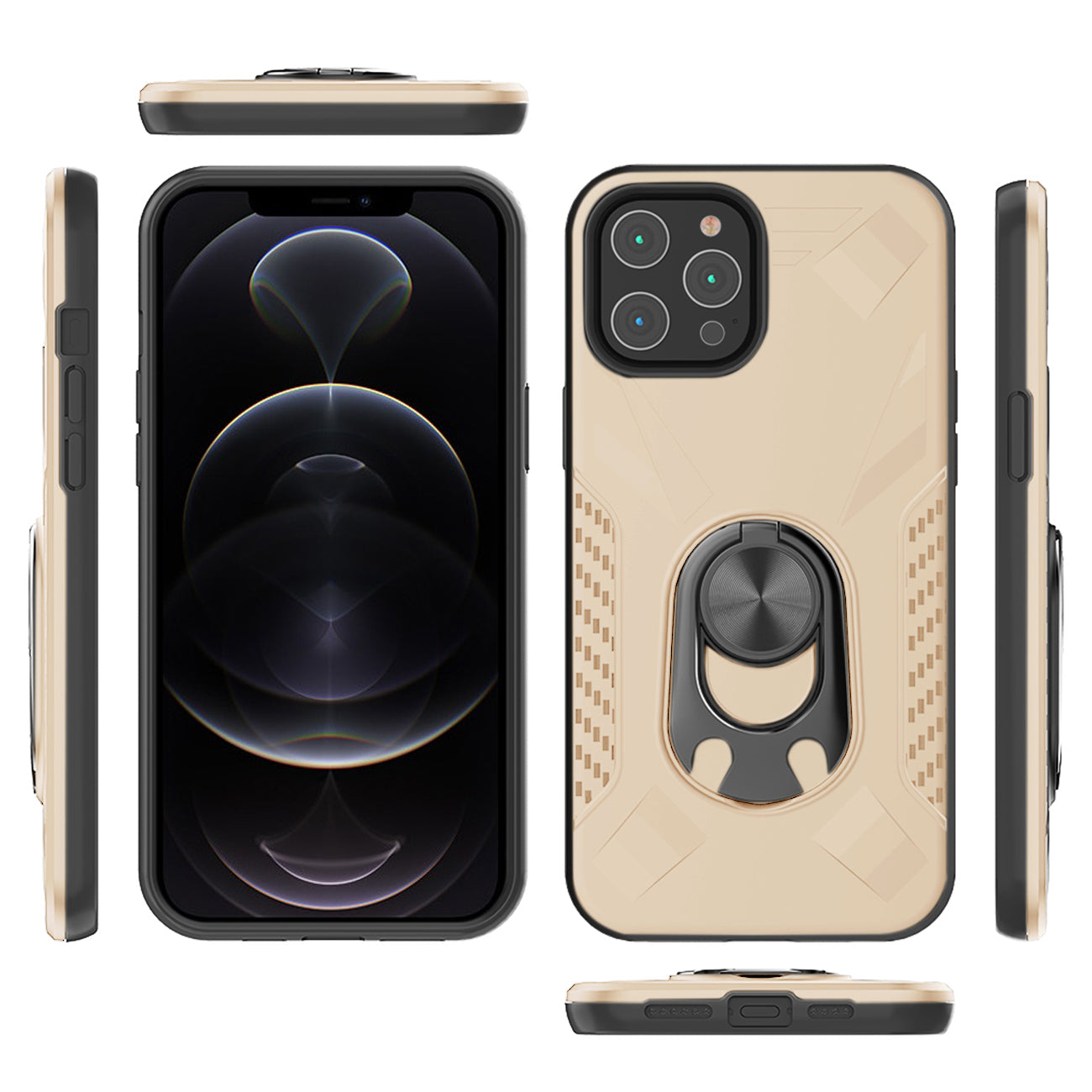 APPLE IPHONE 12 /IPHONE 12 PRO Case with Ring Holder In Gold