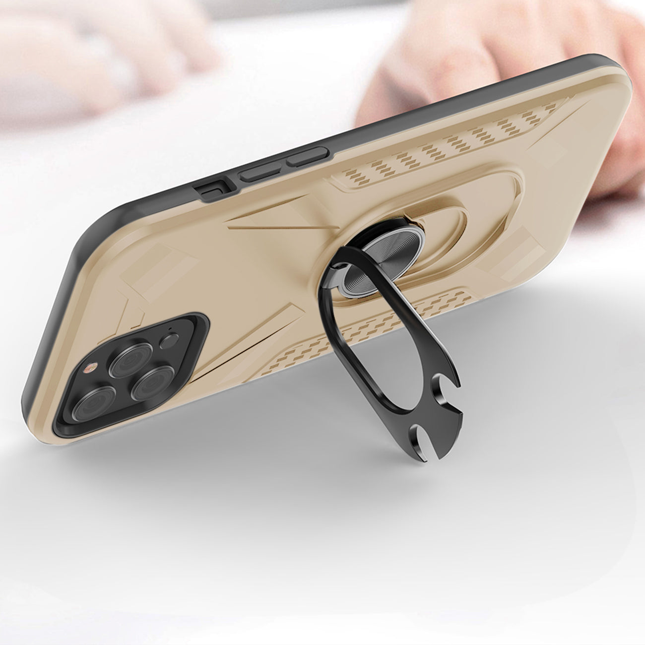 APPLE IPHONE 12 /IPHONE 12 PRO Case with Ring Holder In Gold