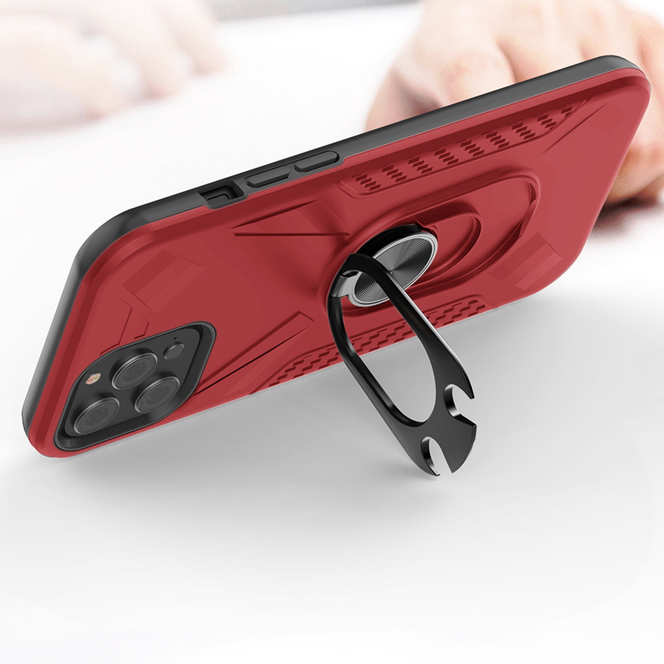 Case With Ring Holder Apple iPhone 12/ iPhone 12 Pro Red Color