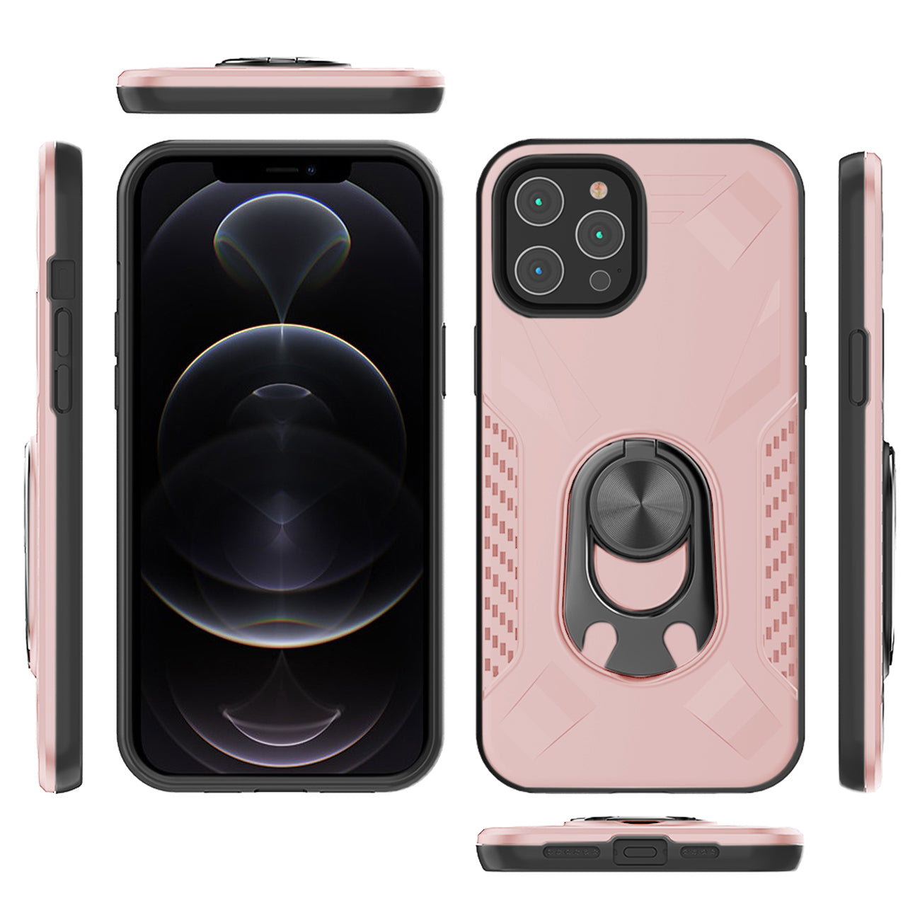 APPLE IPHONE 12 /IPHONE 12 PRO Case with Ring Holder In Rose Gold