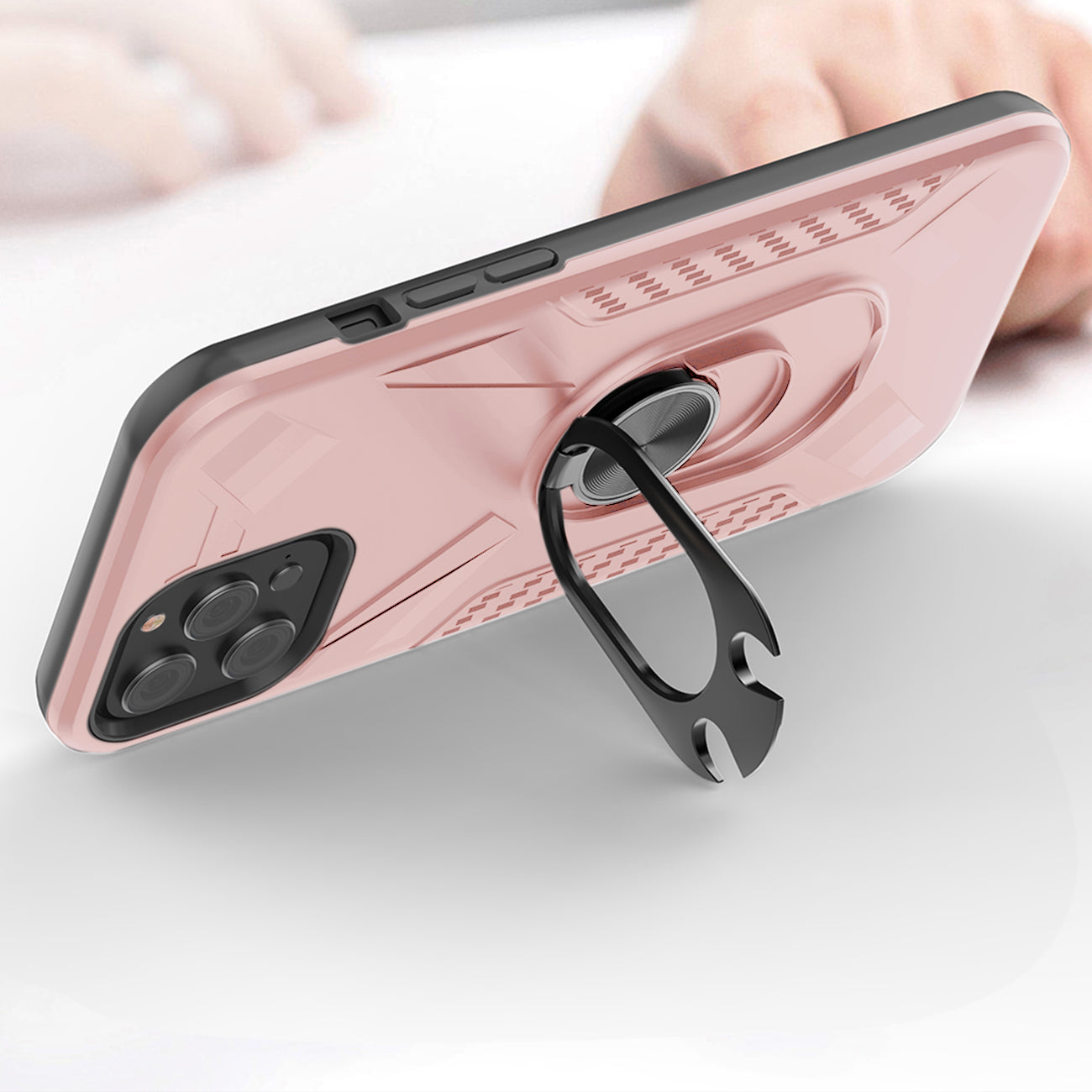 APPLE IPHONE 12 /IPHONE 12 PRO Case with Ring Holder In Rose Gold