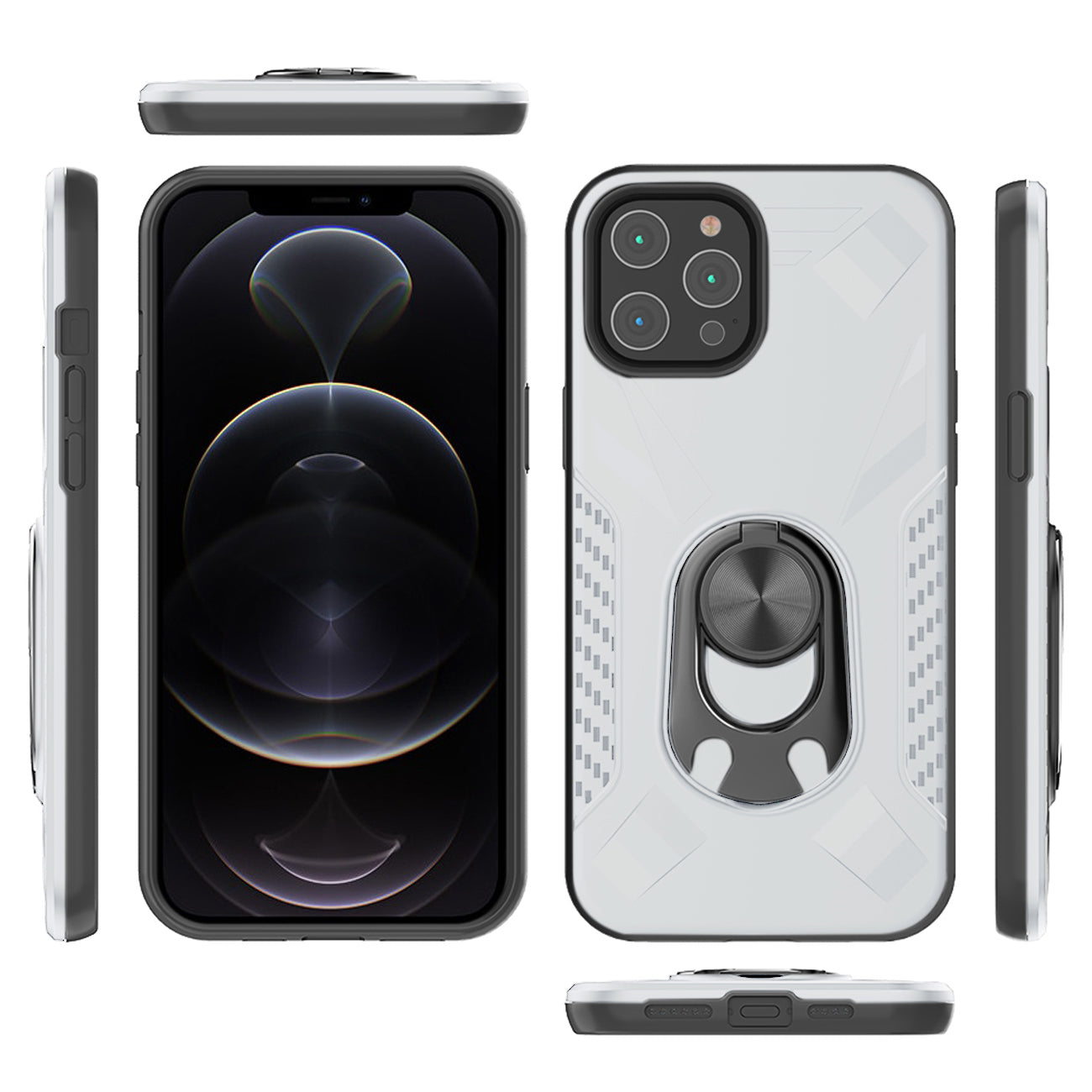 APPLE IPHONE 12 /IPHONE 12 PRO Case with Ring Holder In Silver
