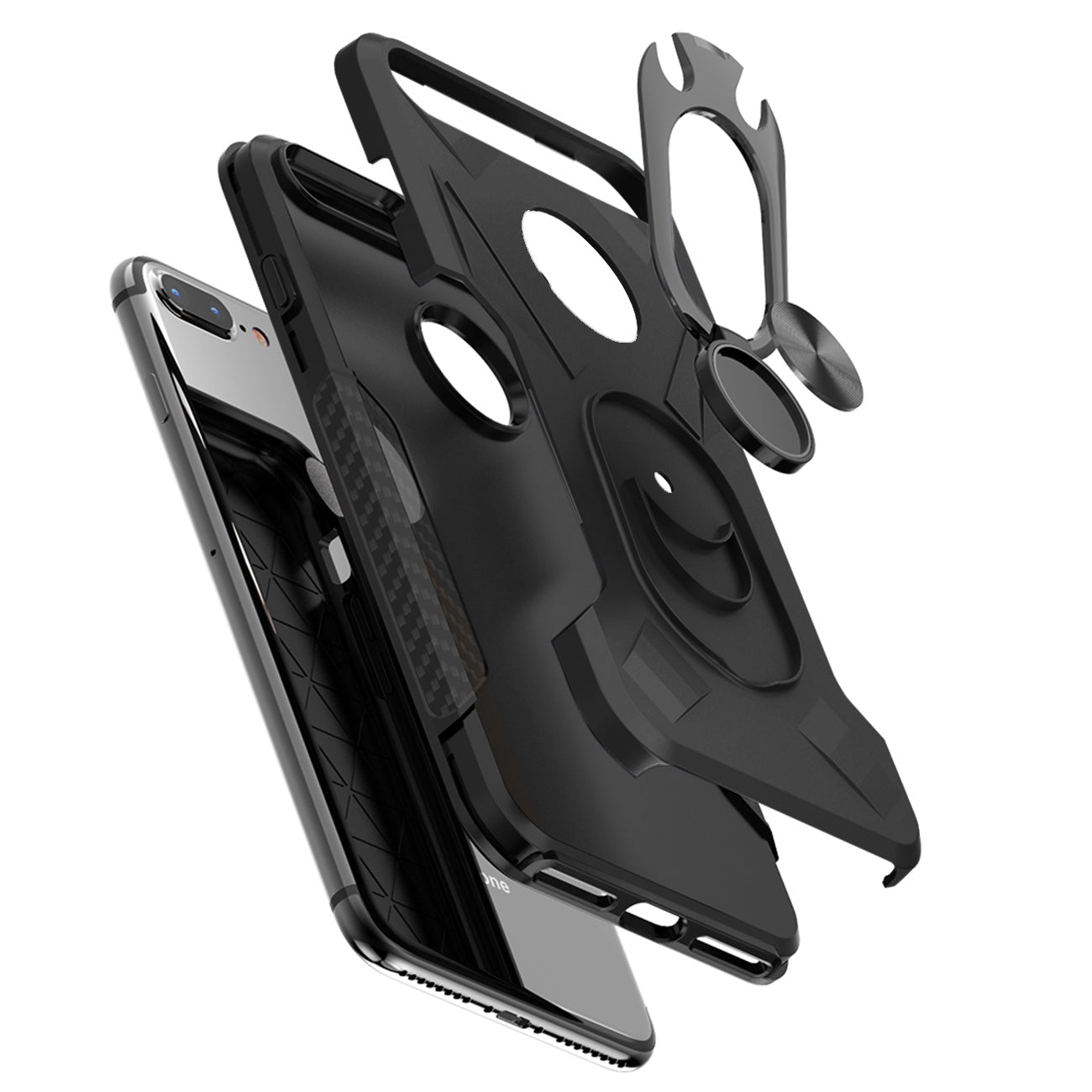 Phone Case with Ring Holder APPLE IPHONE 6/7/8 PLUS In Black