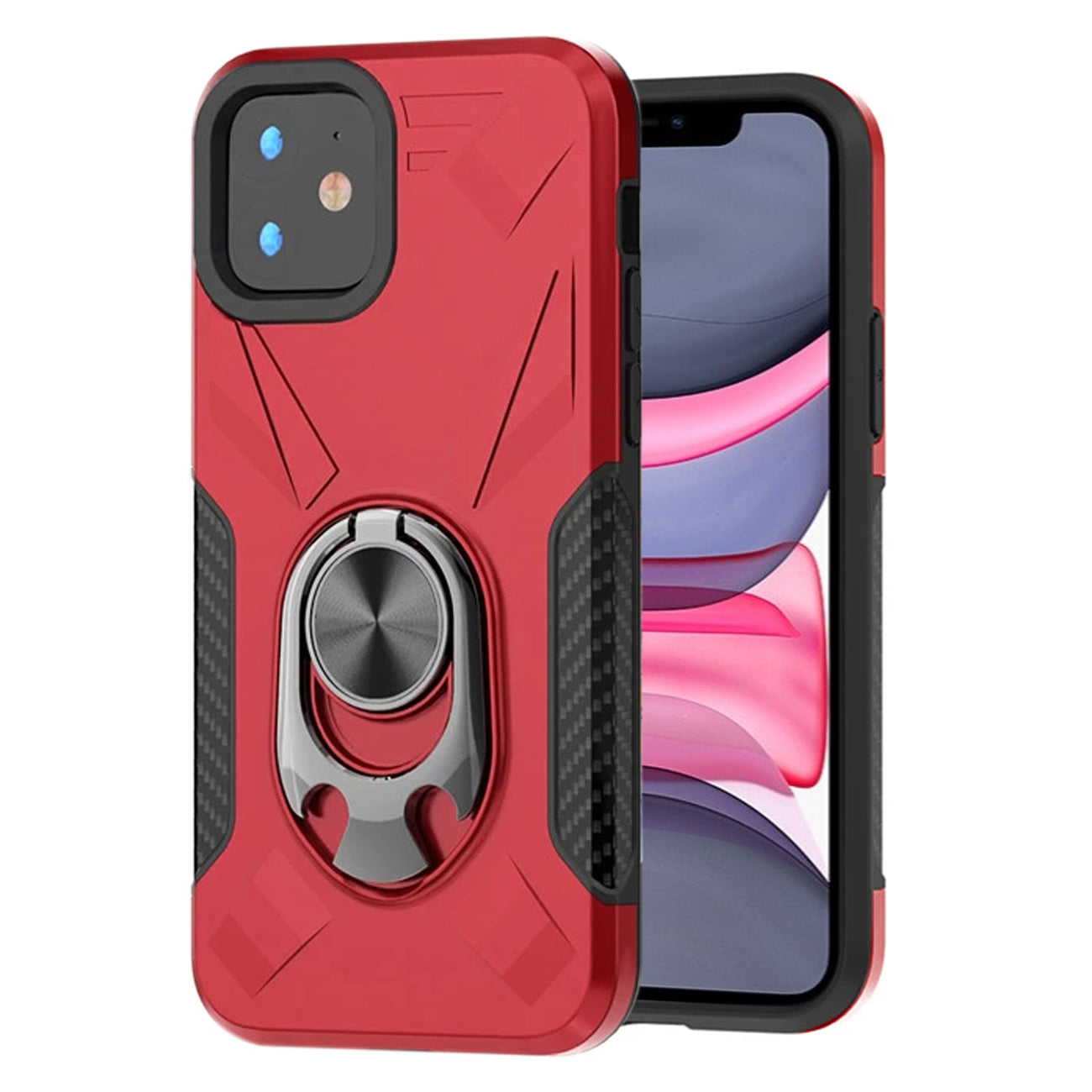 Case With Ring Holder Apple iPhone 11 Red Color