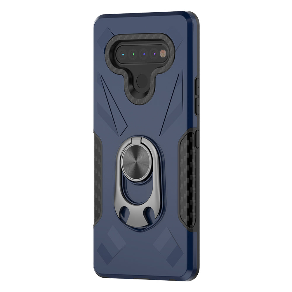 Phone Case With Ring Holder LG K51 Blue Color