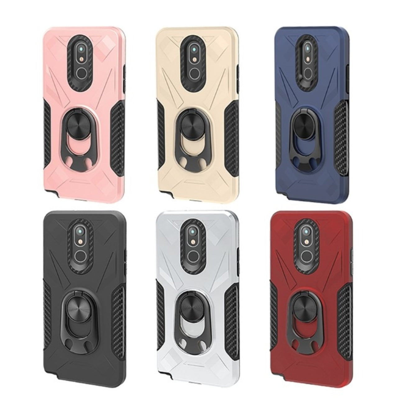 Phone Case With Ring Holder LG STYLO 5 Rose Gold Color