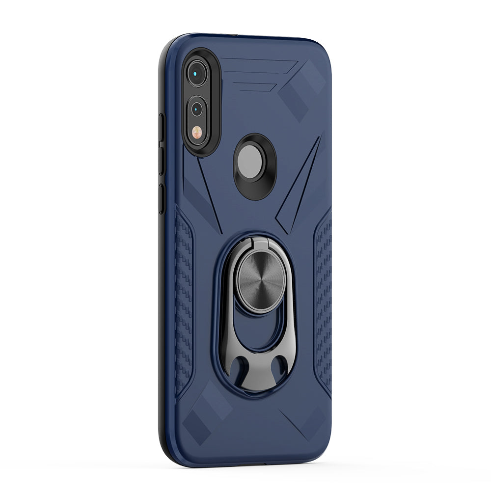 Case With Ring Holder Motorola E7 Blue Color