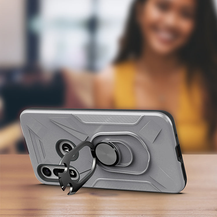 Case With Ring Holder Motorola Moto G Fast Silver Color