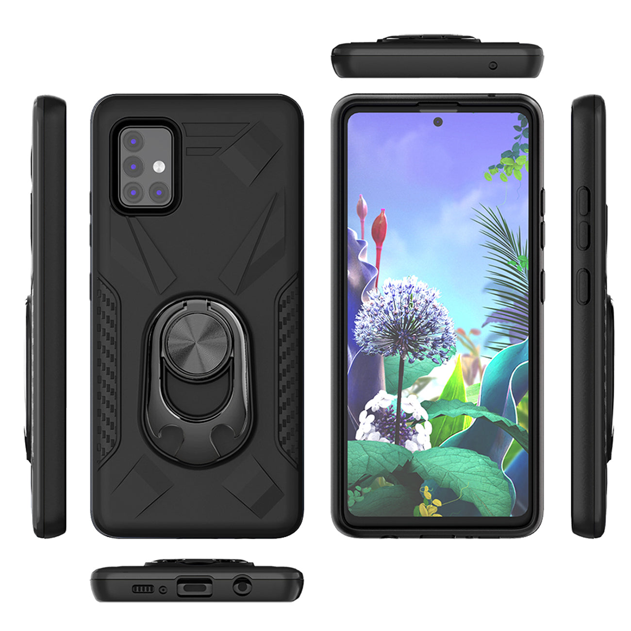 Phone Case with Ring Holder SAMSUNG GALAXY A51 5G In Black