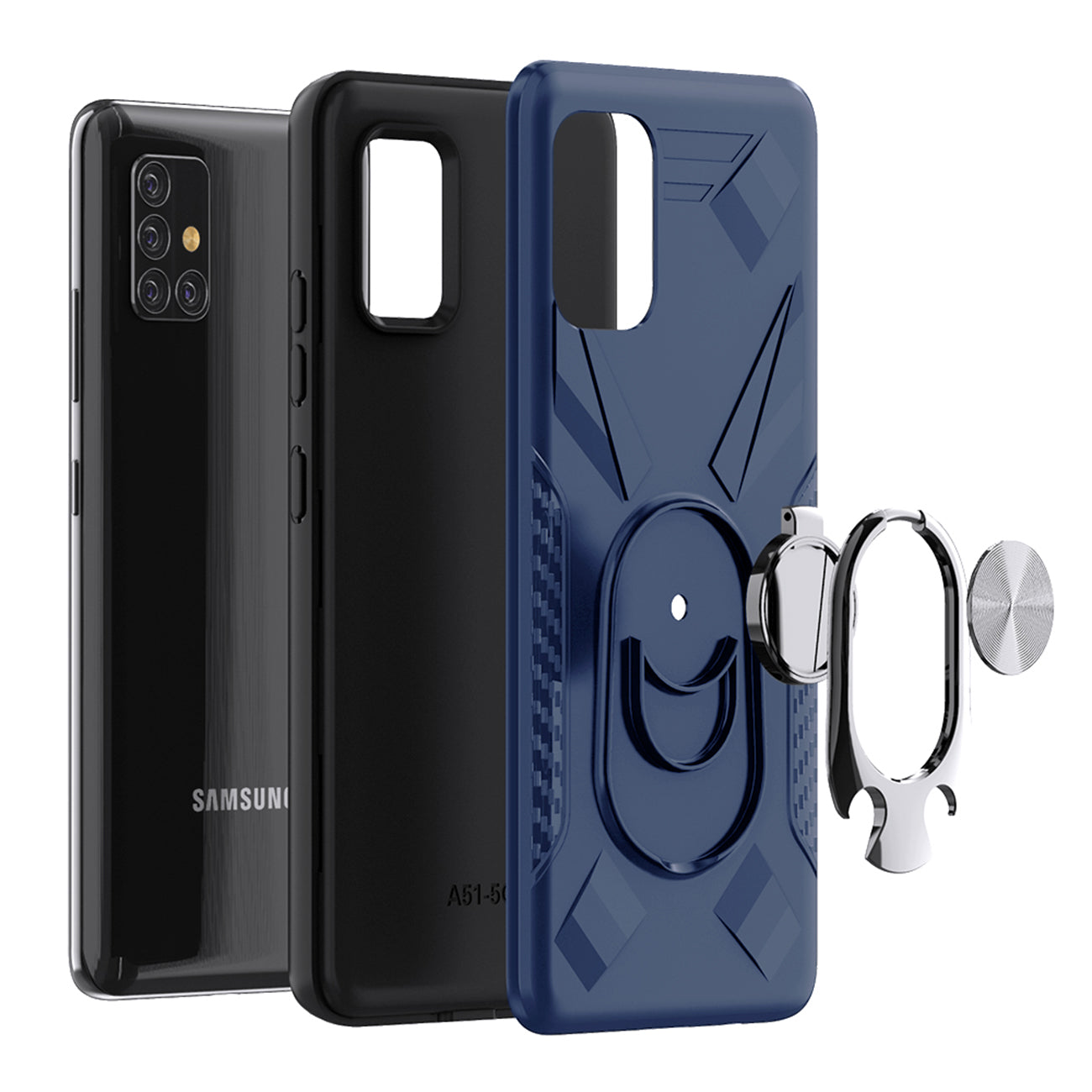 Phone Case with Ring Holder SAMSUNG GALAXY A51 5G In Blue