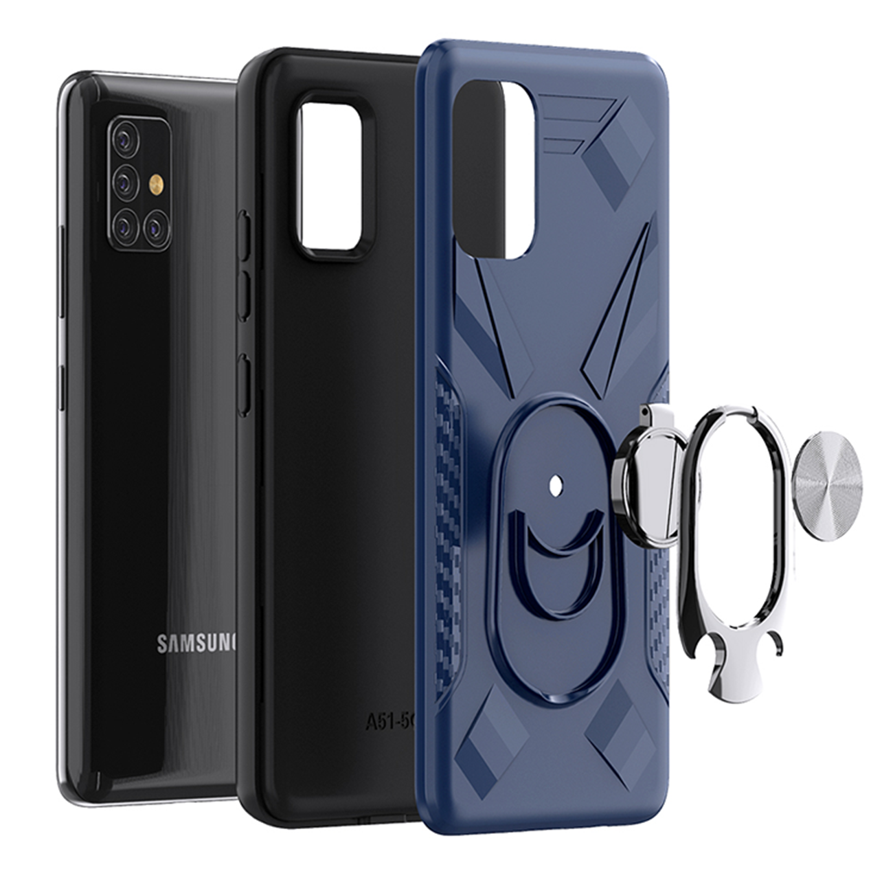 Phone Case with Ring Holder SAMSUNG GALAXY A71 5G In Blue