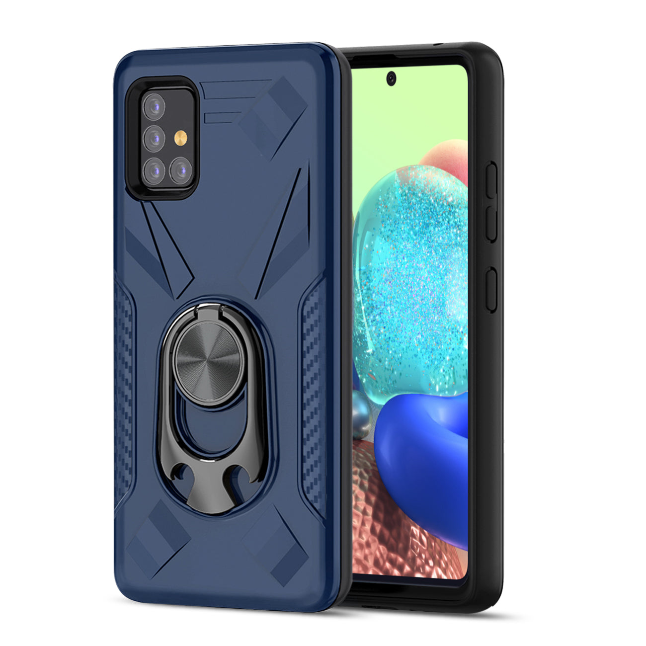 Phone Case with Ring Holder SAMSUNG GALAXY A71 5G In Blue
