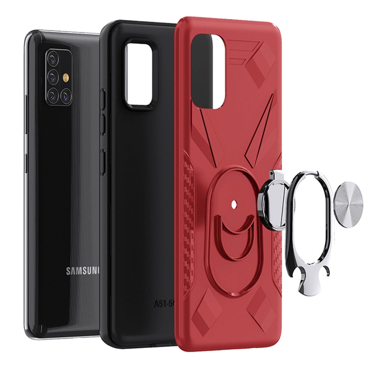 Phone Case with Ring Holder SAMSUNG GALAXY A71 5G In Red