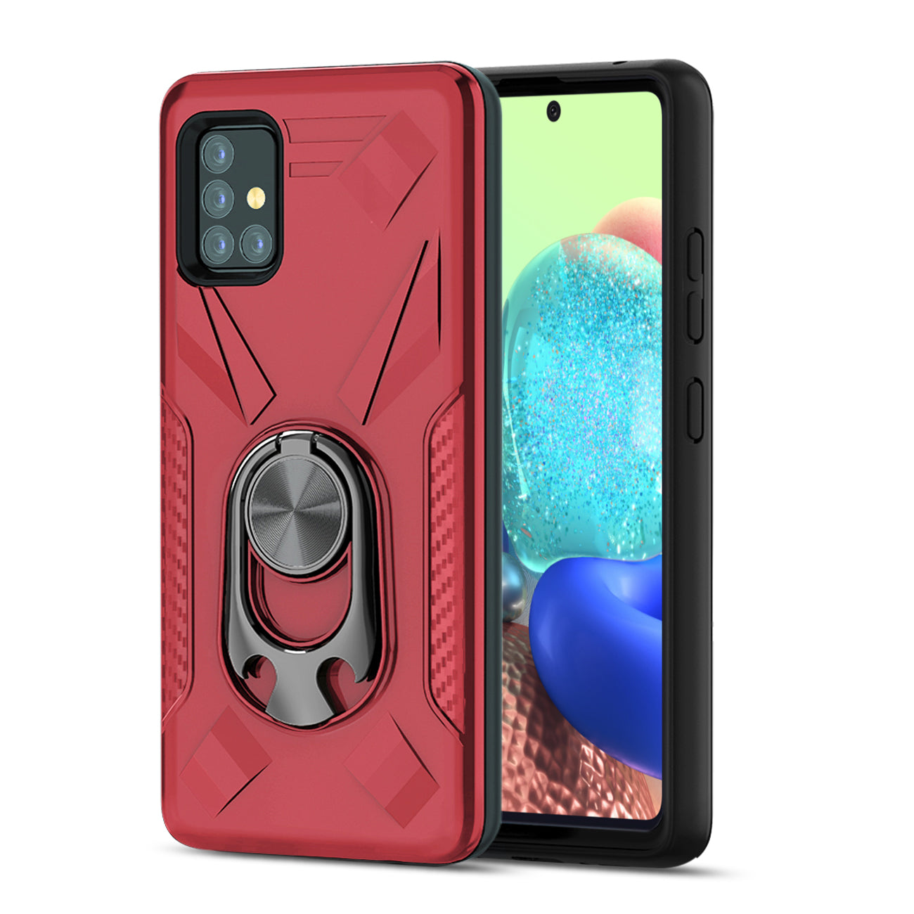 Phone Case with Ring Holder SAMSUNG GALAXY A71 5G In Red