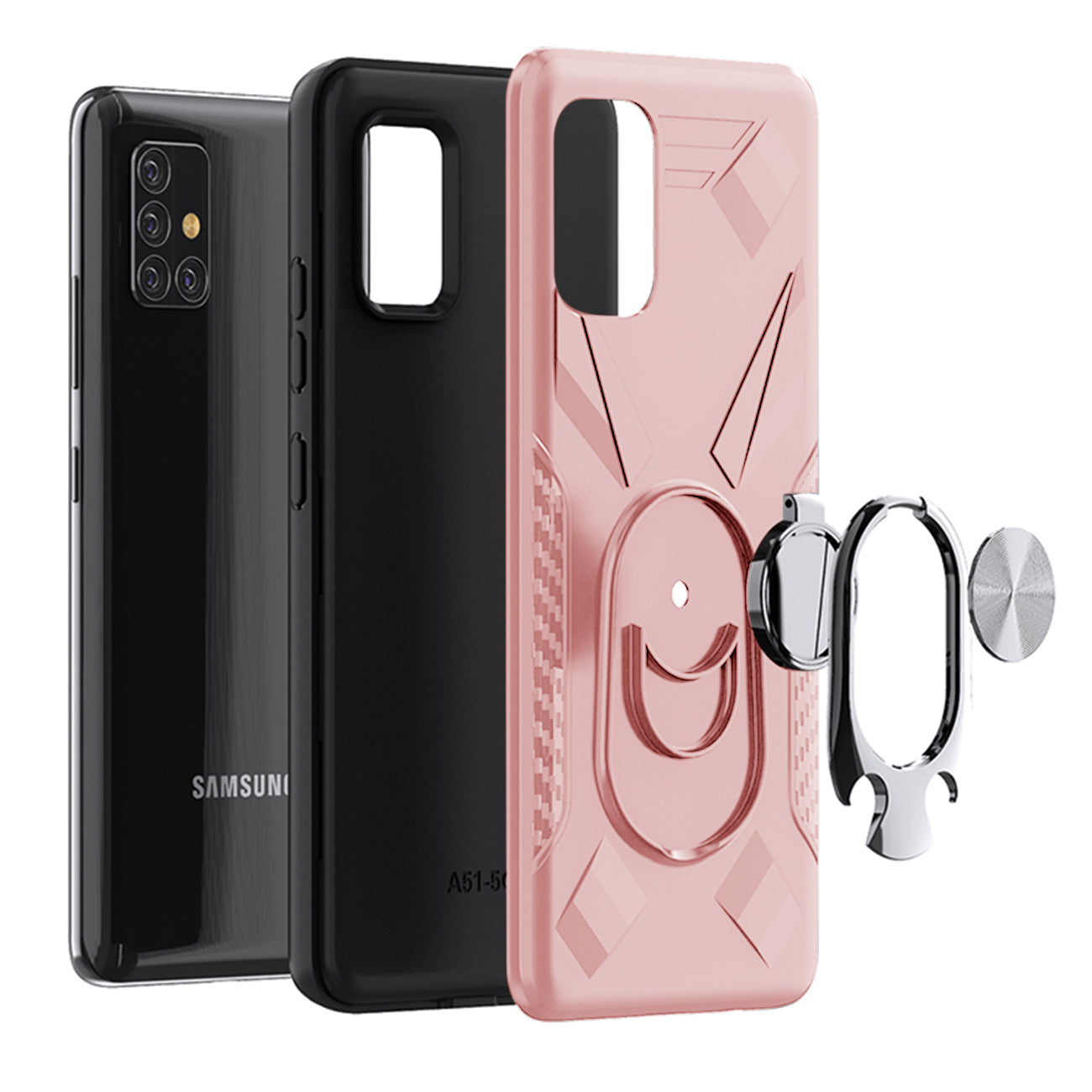 Phone Case with Ring Holder SAMSUNG GALAXY A71 5G In Rose Gold