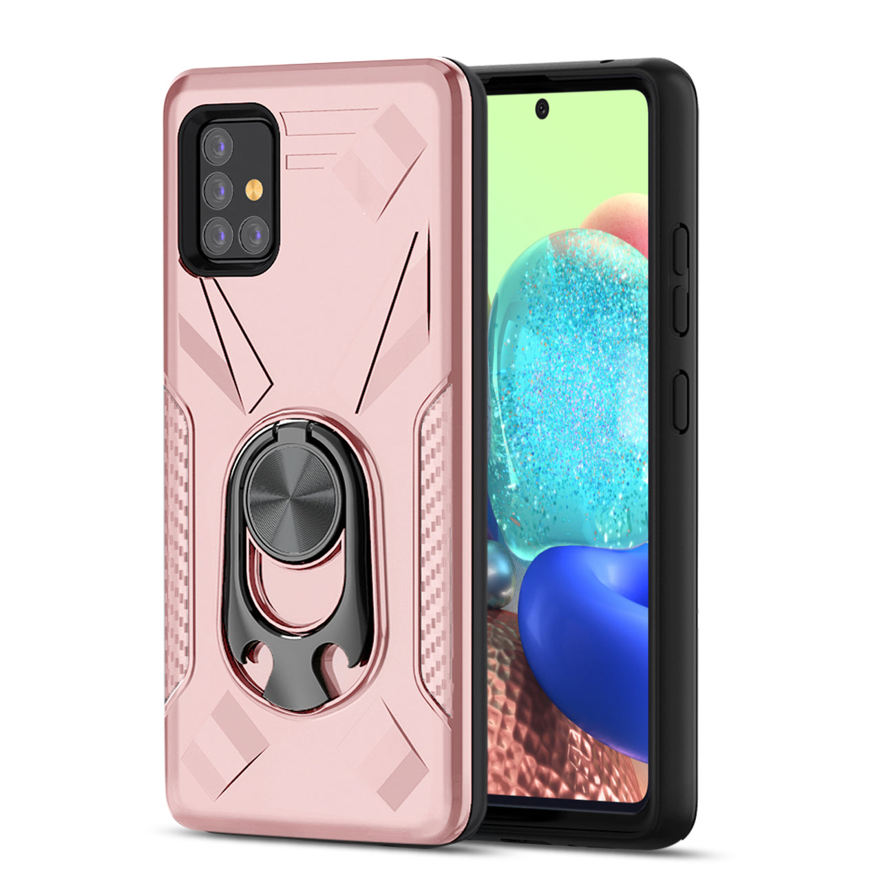 Phone Case with Ring Holder SAMSUNG GALAXY A71 5G In Rose Gold