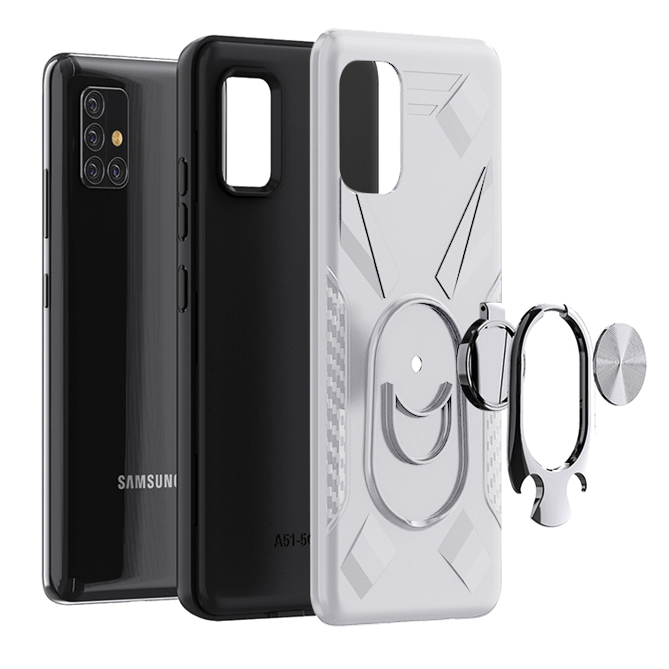 Phone Case with Ring Holder SAMSUNG GALAXY A71 5G In Silver