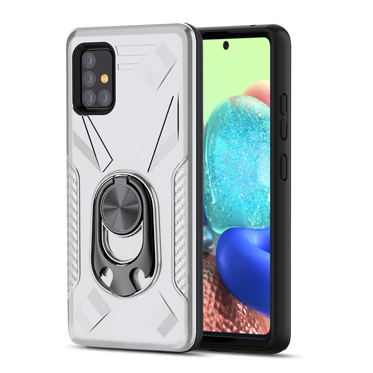 Phone Case with Ring Holder SAMSUNG GALAXY A71 5G In Silver