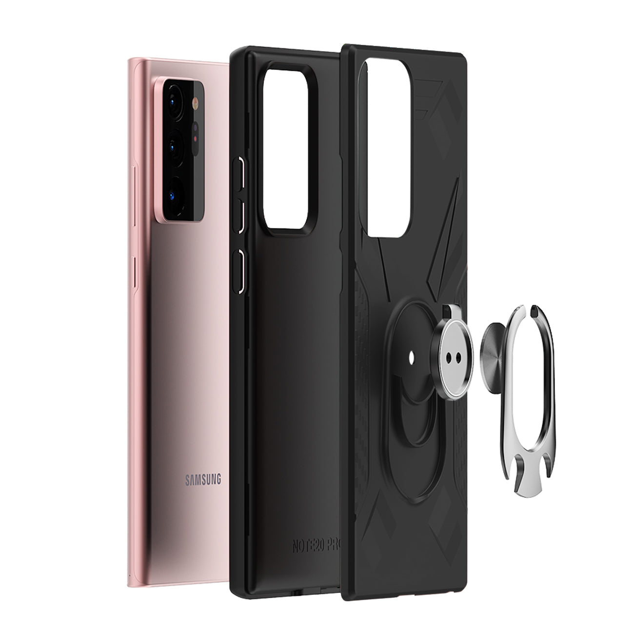 Phone Case with Ring Holder SAMSUNG GALAXY NOTE 20 ULTRA In Black