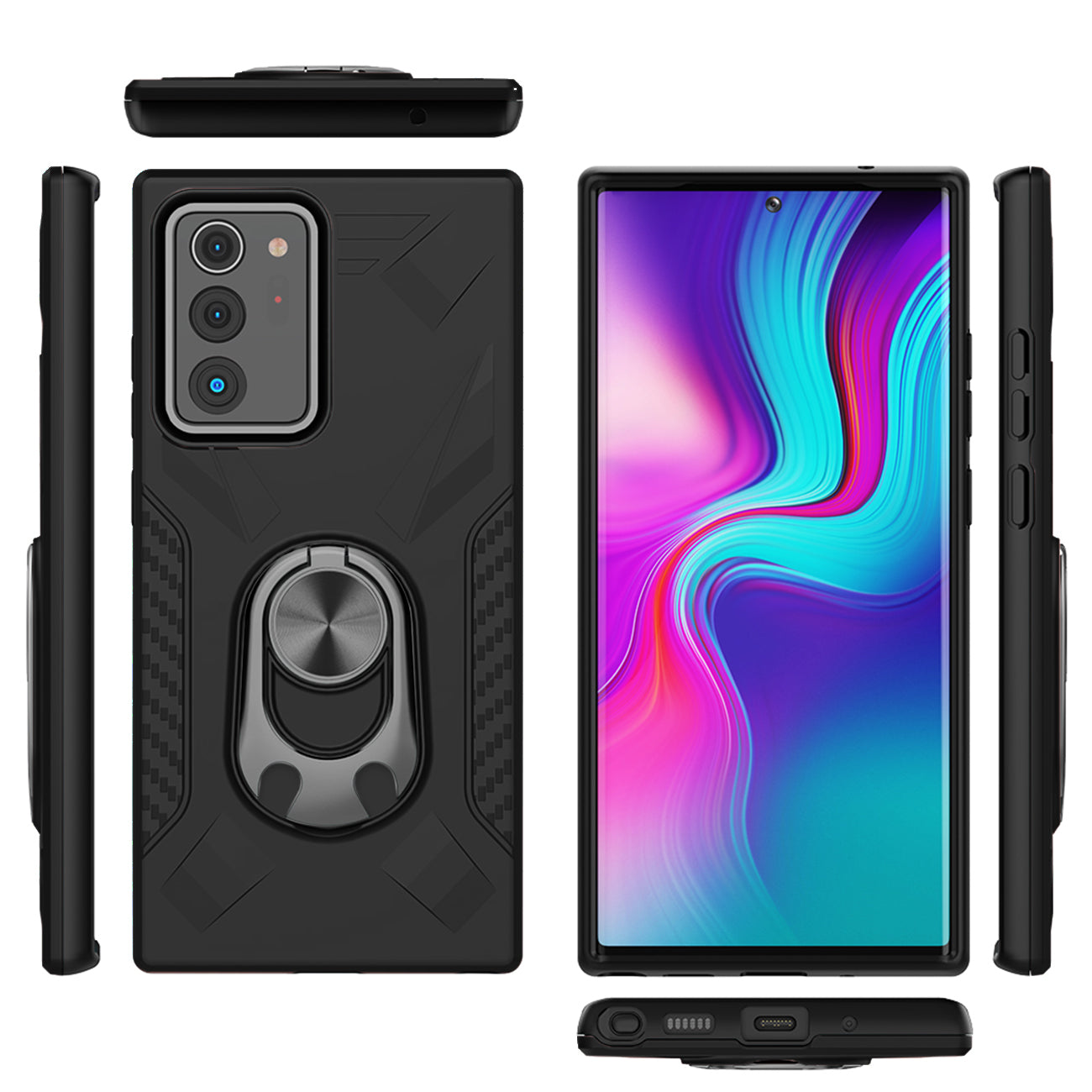 Phone Case with Ring Holder SAMSUNG GALAXY NOTE 20 ULTRA In Black
