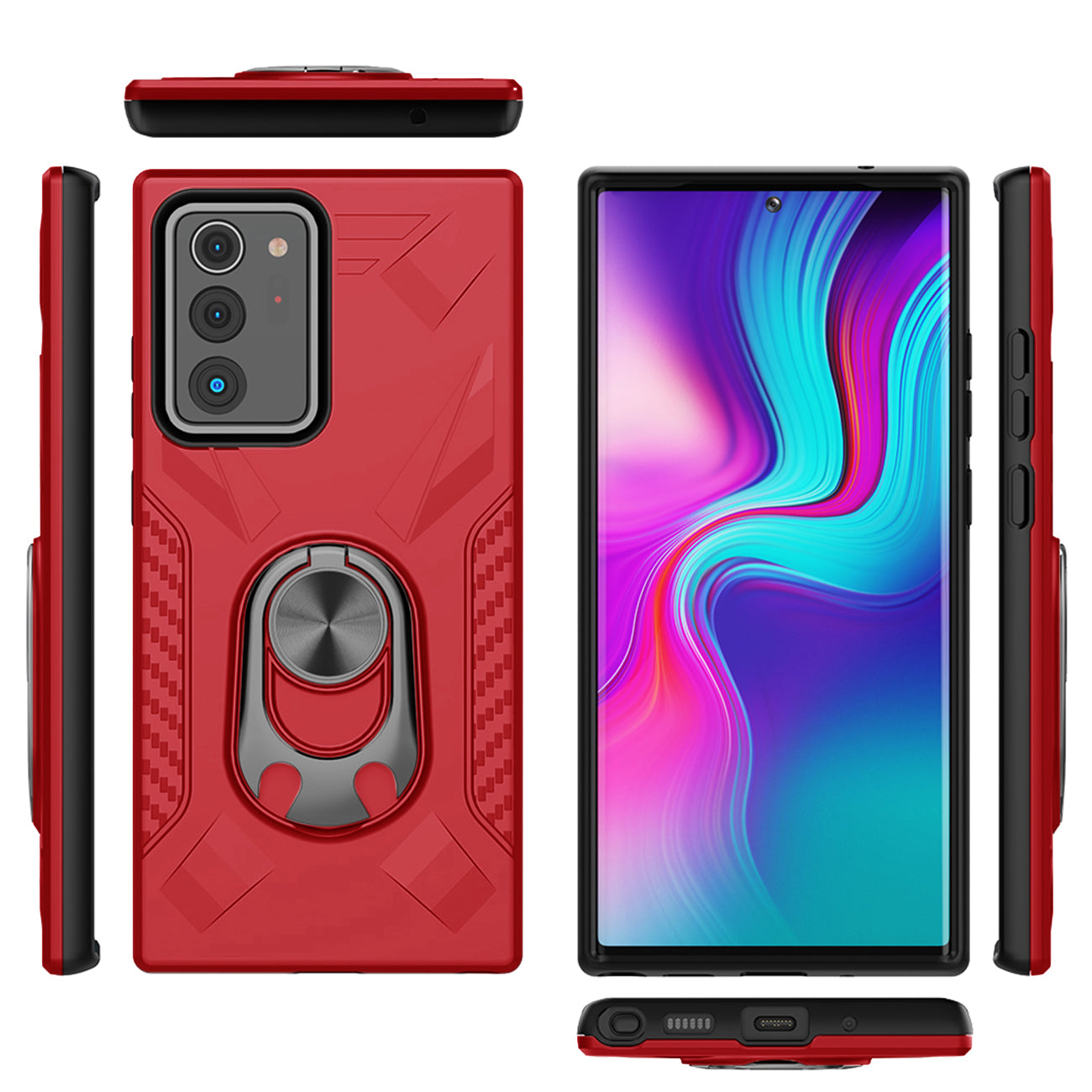 Phone Case with Ring Holder SAMSUNG GALAXY NOTE 20 ULTRA In Red