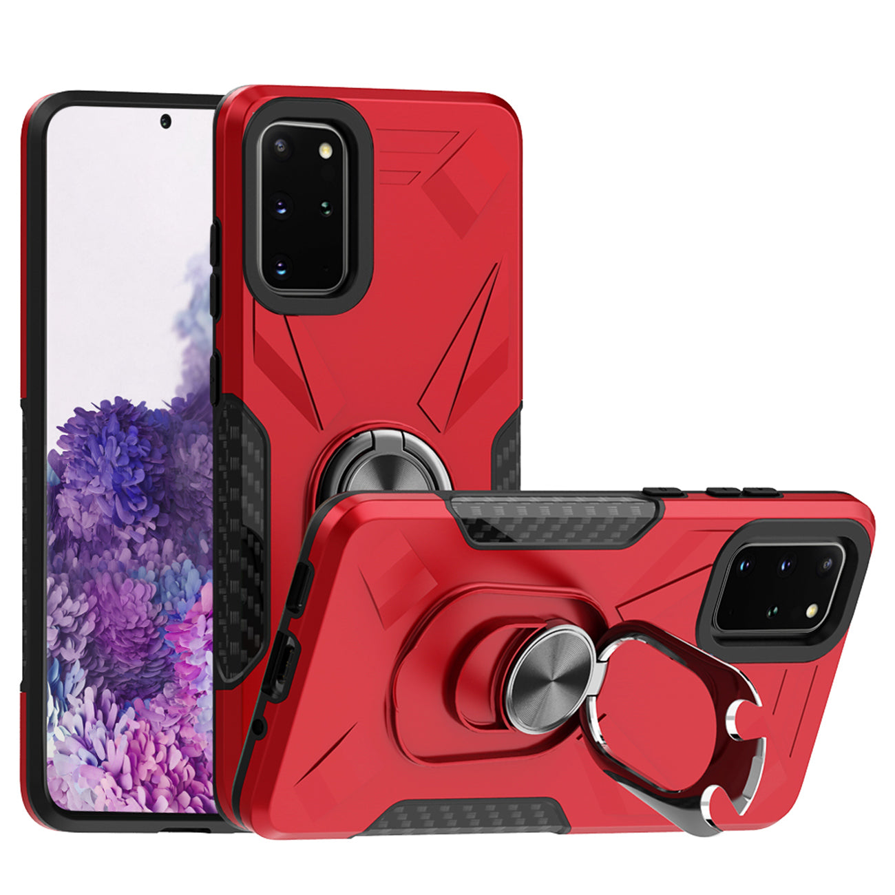 Phone Case with Ring Holder SAMSUNG GALAXY S20 PLUS In Red